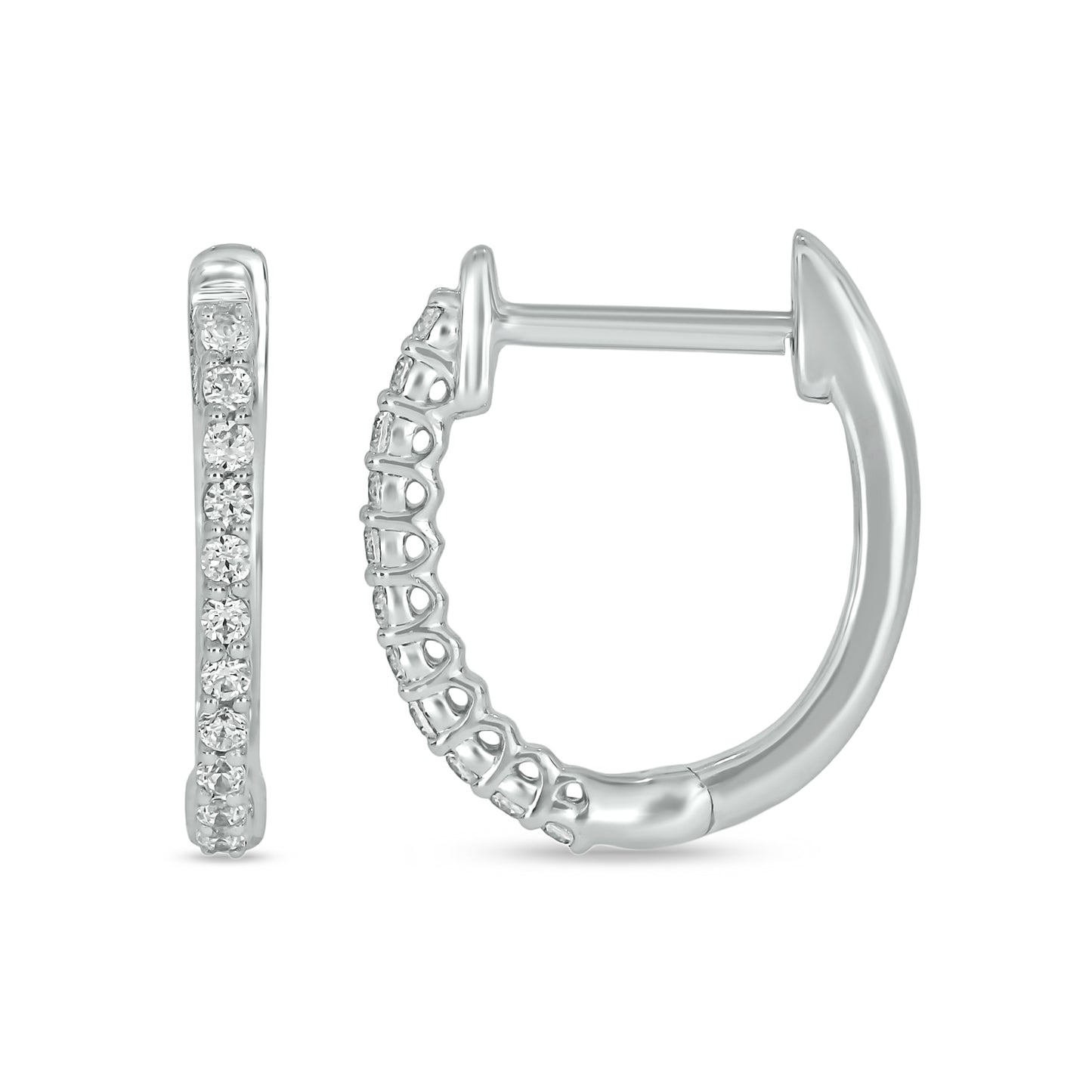 Diamond Hoop Earrings In 10KT Gold