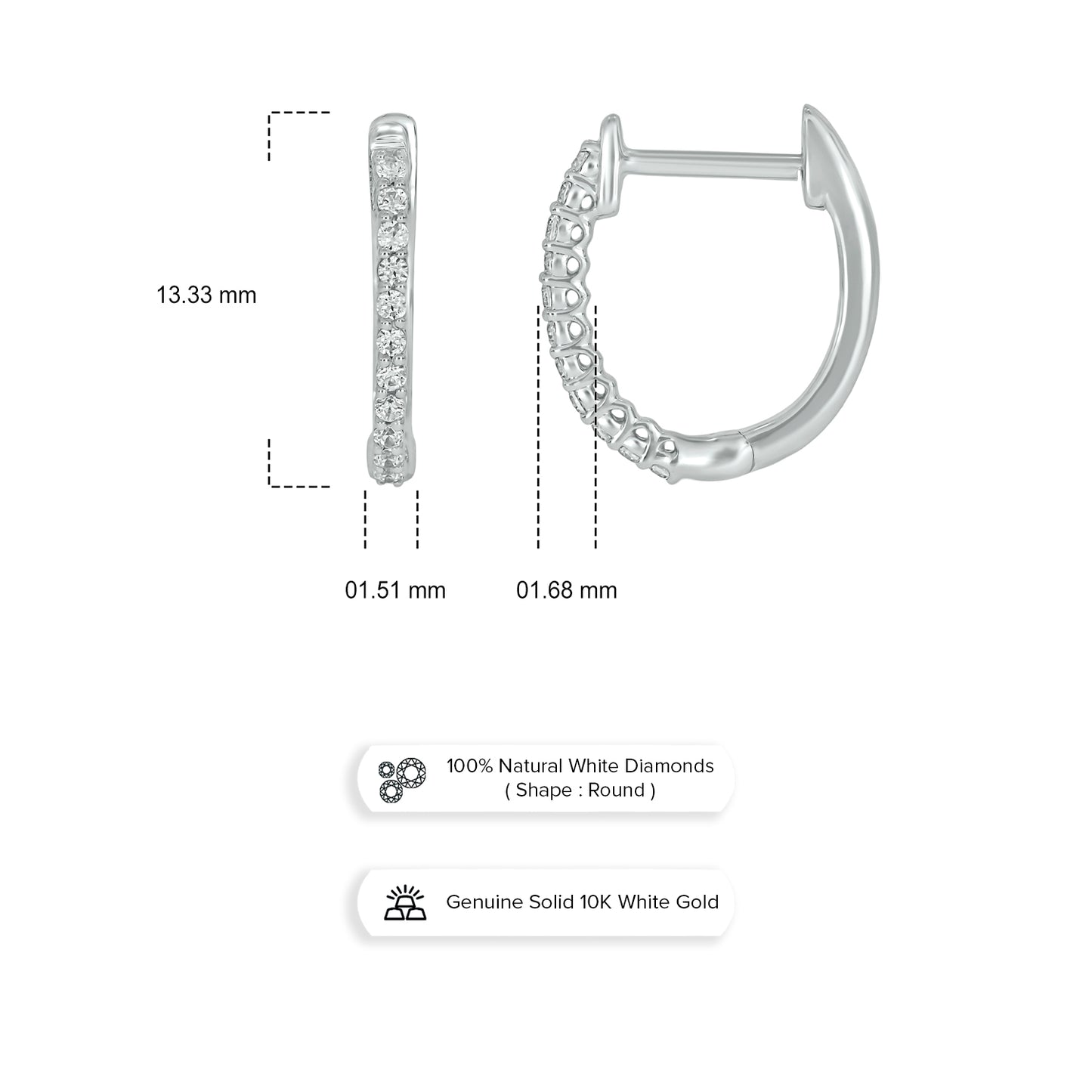 Diamond Hoop Earrings In 10KT Gold