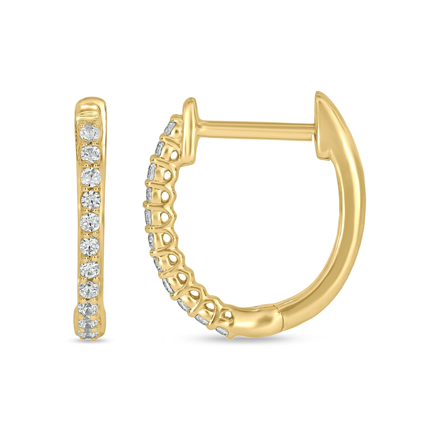 Diamond Hoop Earrings In 10KT Gold