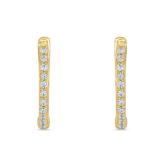 Diamond Hoop Earrings In 10KT Gold