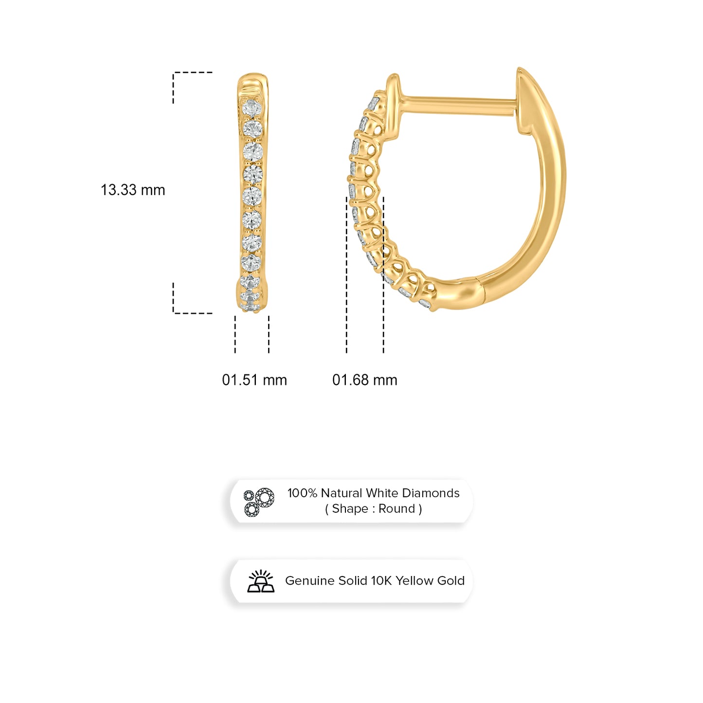 Diamond Hoop Earrings In 10KT Gold