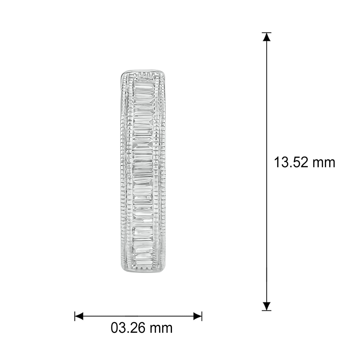 10K Gold Baguette Diamond Hoop Earrings