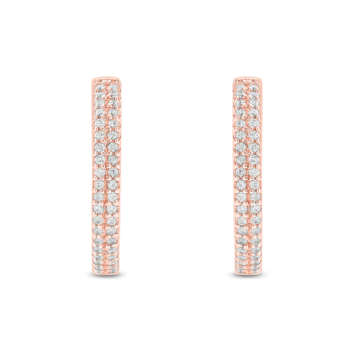 10K Gold Classic Diamond Hoop Earrings