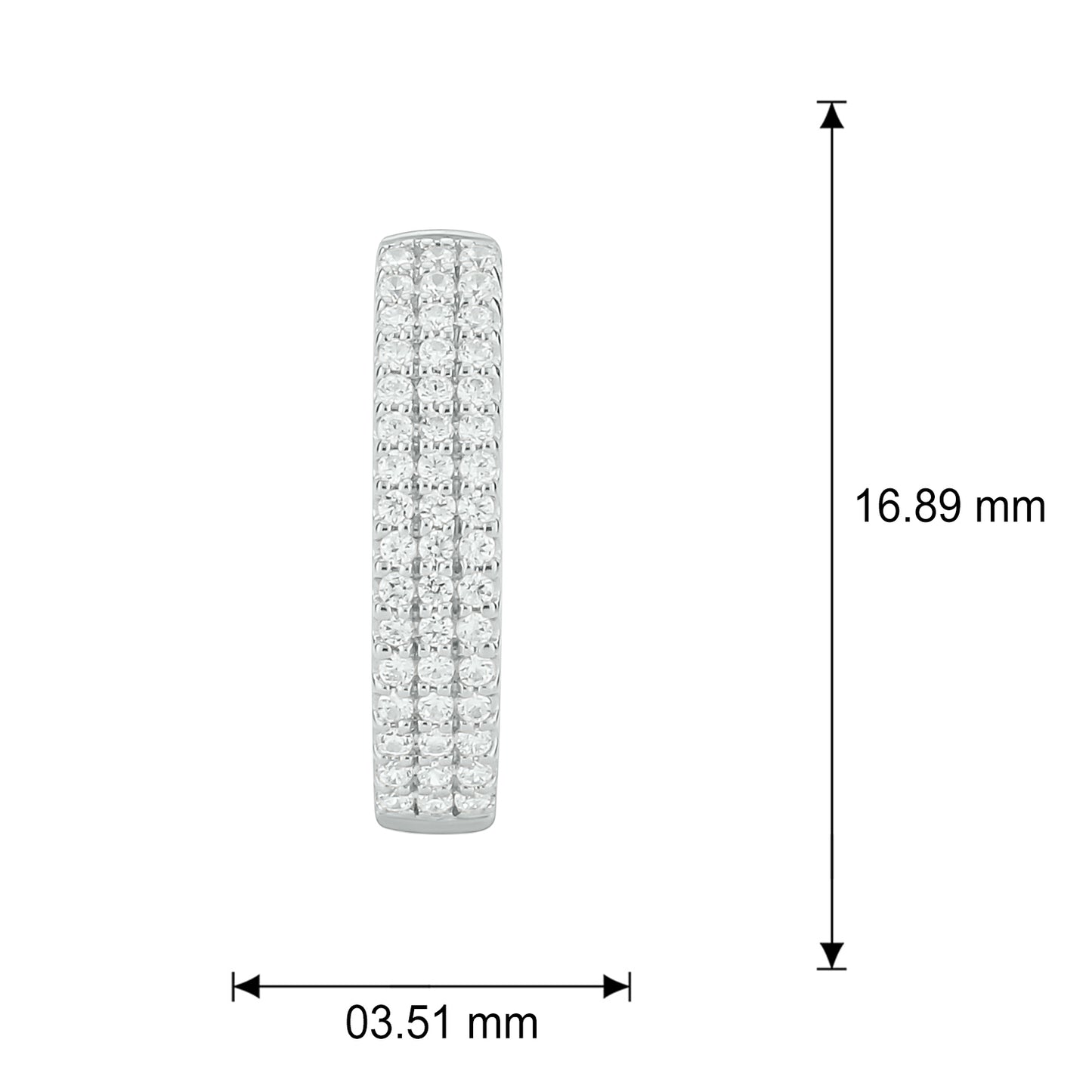 3 Lined Diamond Hoop Earrings in 10K Gold