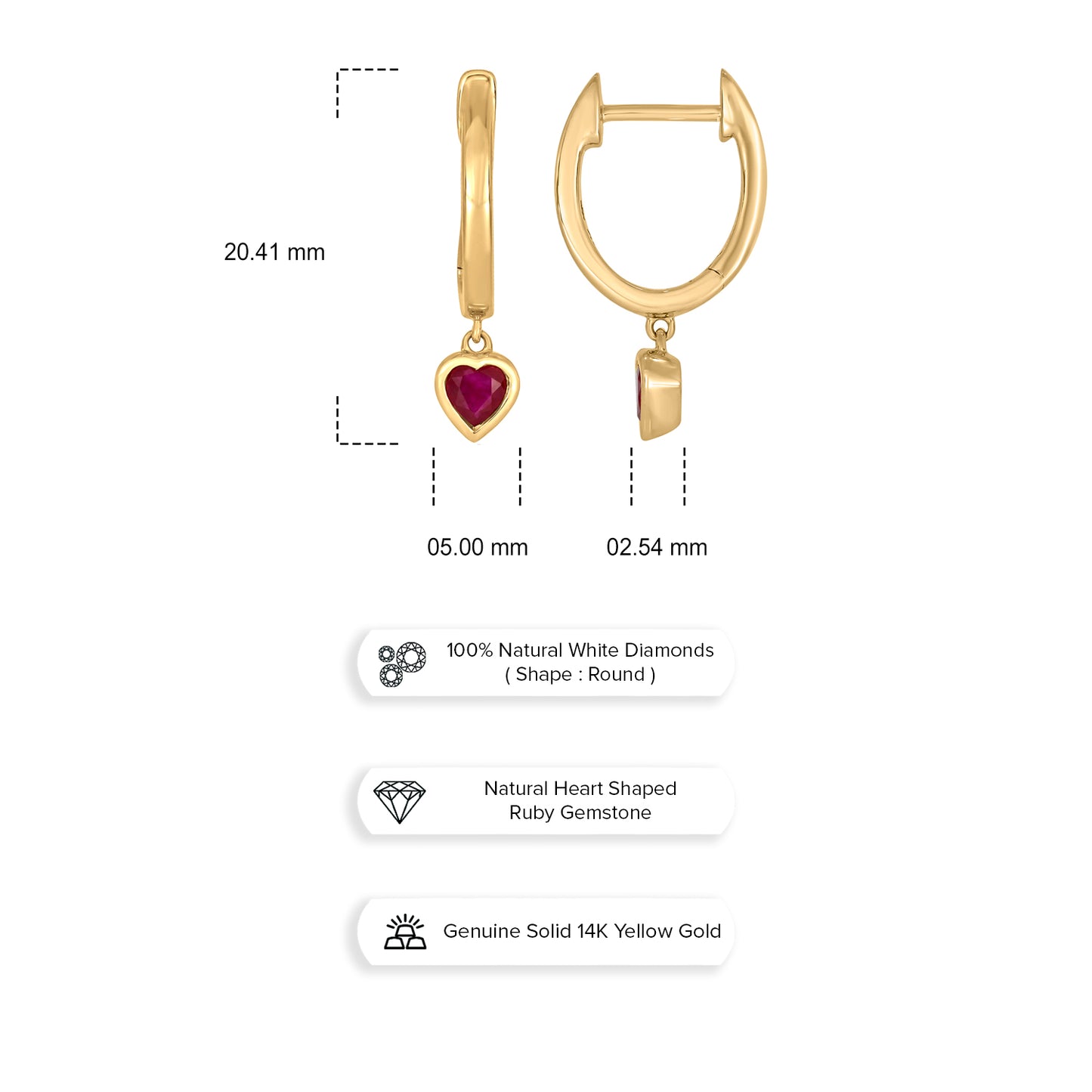 14KT Gold, Mini Dangling Gemstone Hoop Earrings, available in sterling silver