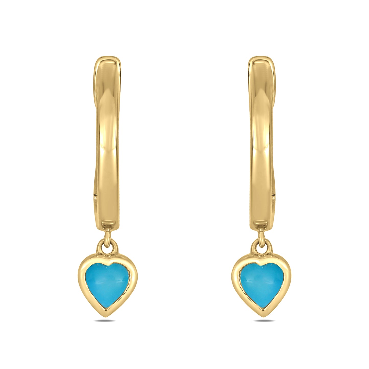 14KT Gold & Silver Diamond Mini Dangling Gemstone Hoop Earrings