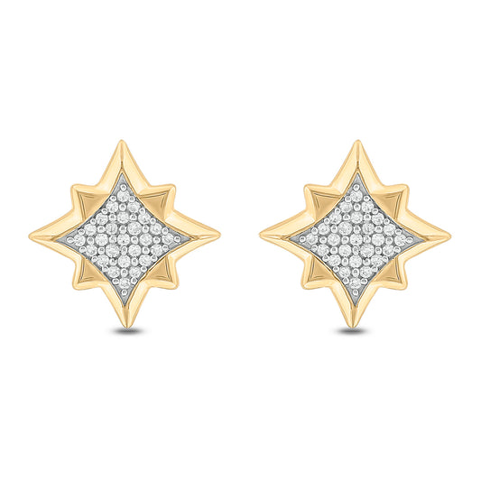 14K Gold Vermeil Men's Diamond Stud Earrings