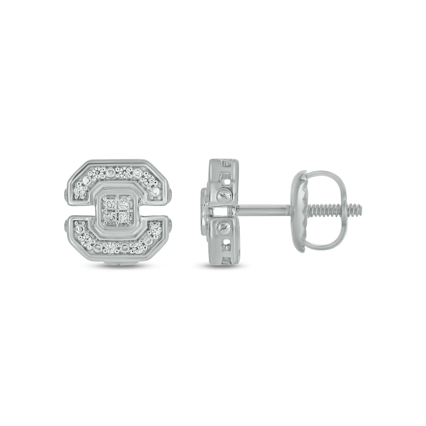 14KT Gold & Diamond Men's Stud Earrings