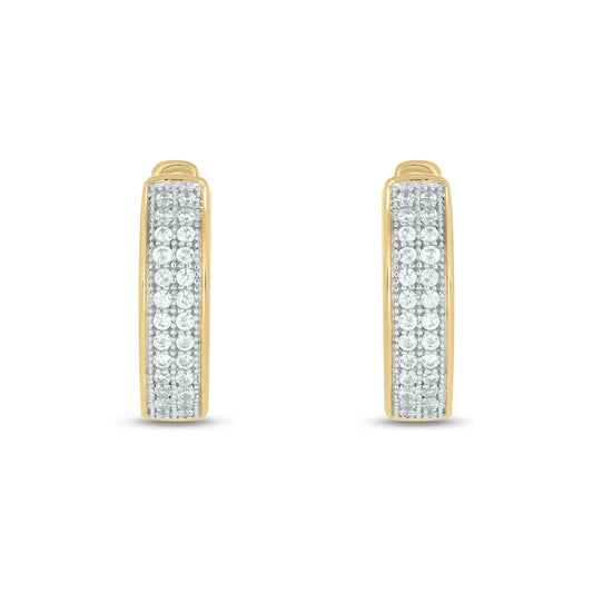 14KT Gold Luxurious Diamond Hoop Earrings