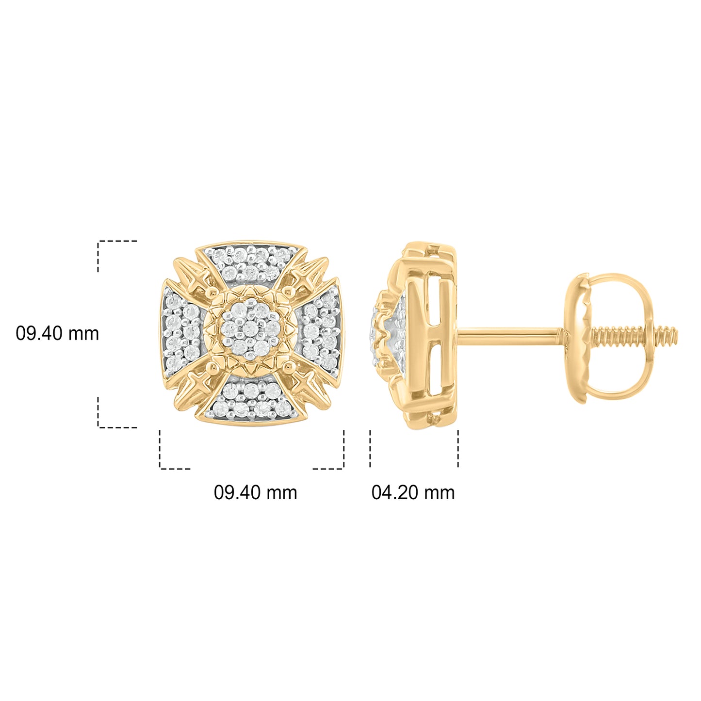10K Gold Men's Stud Earrings