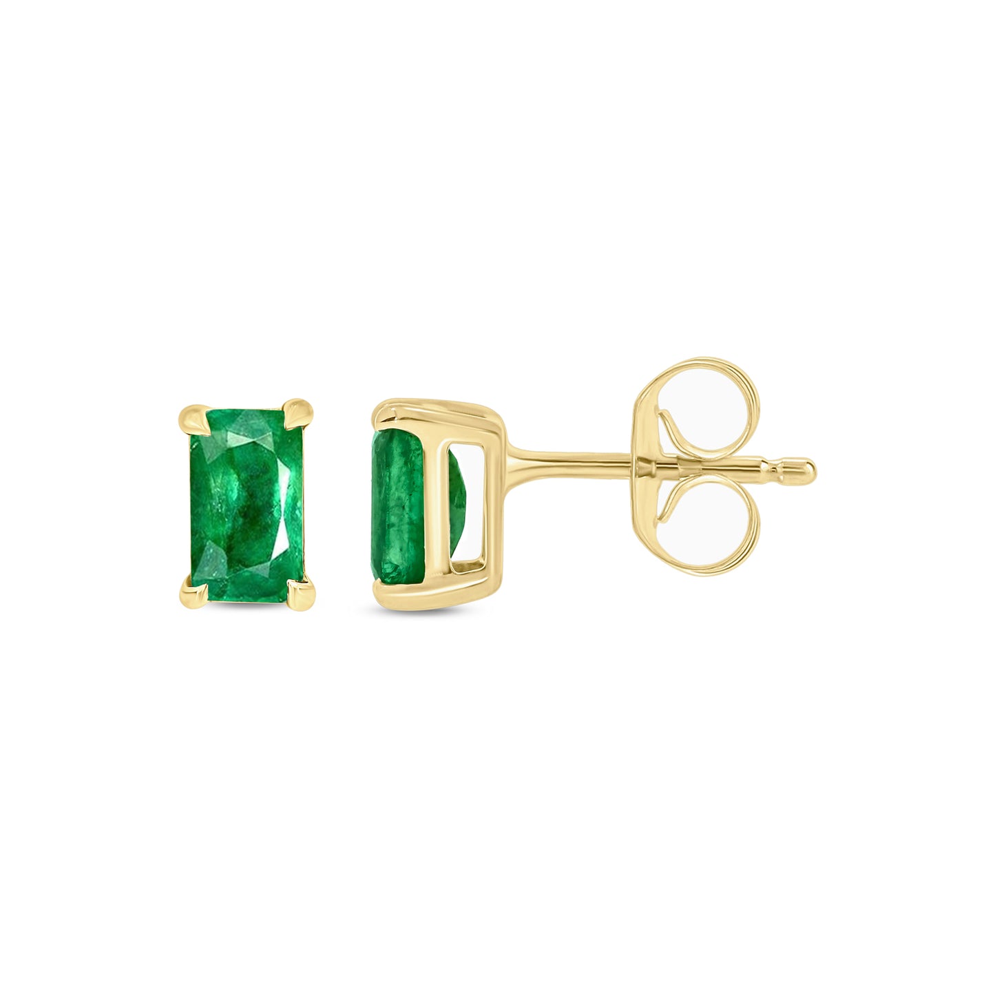14KT Gold Daily Wear Emerald Stud Earrings
