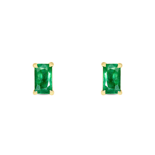 14KT Gold Daily Wear Emerald Stud Earrings