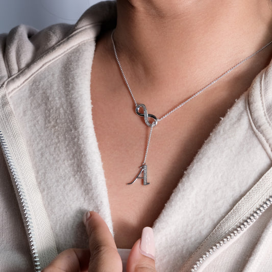 Infinity Initial Letter Pendants in 925 Sterling Silver