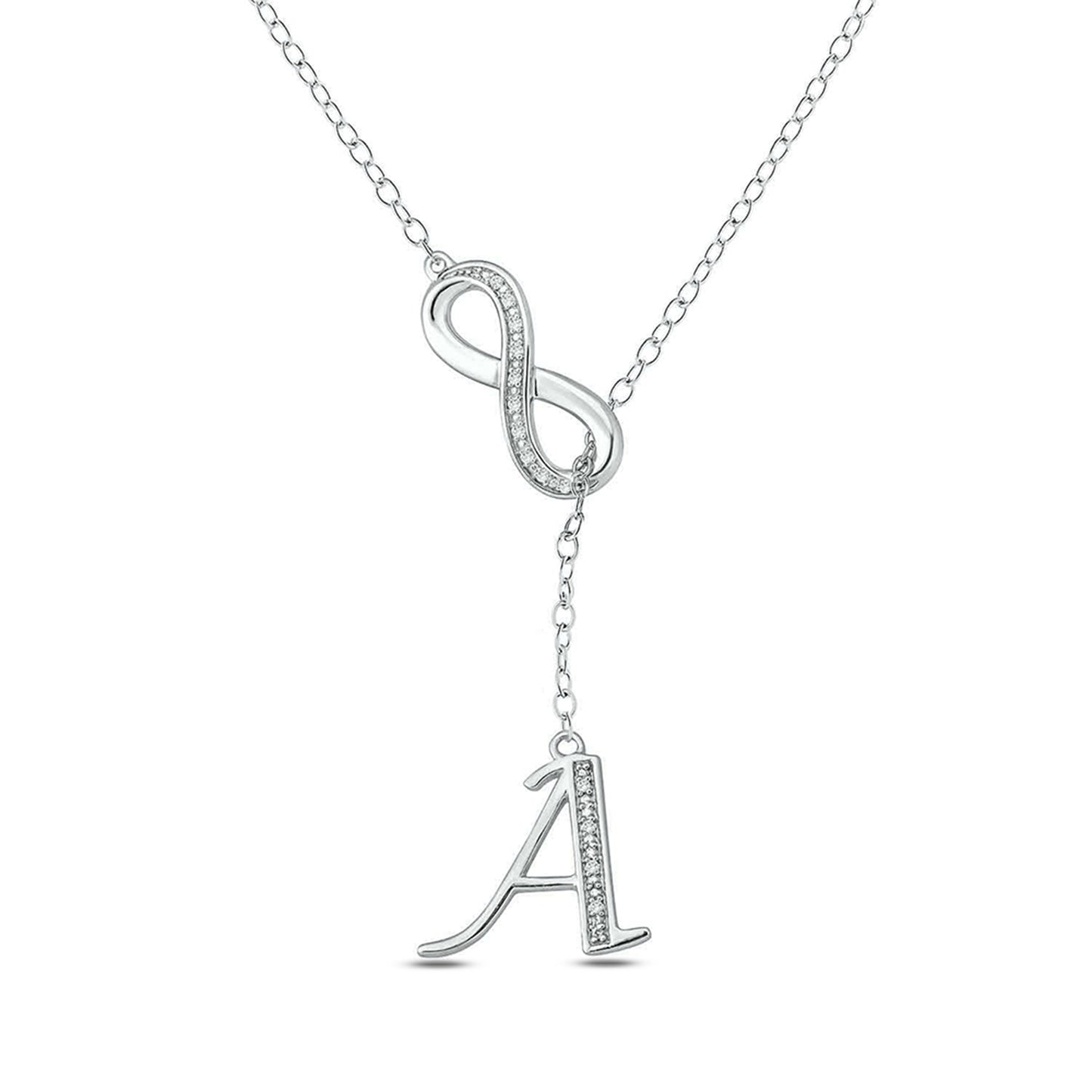 Infinity Initial Letter Pendants in 925 Sterling Silver