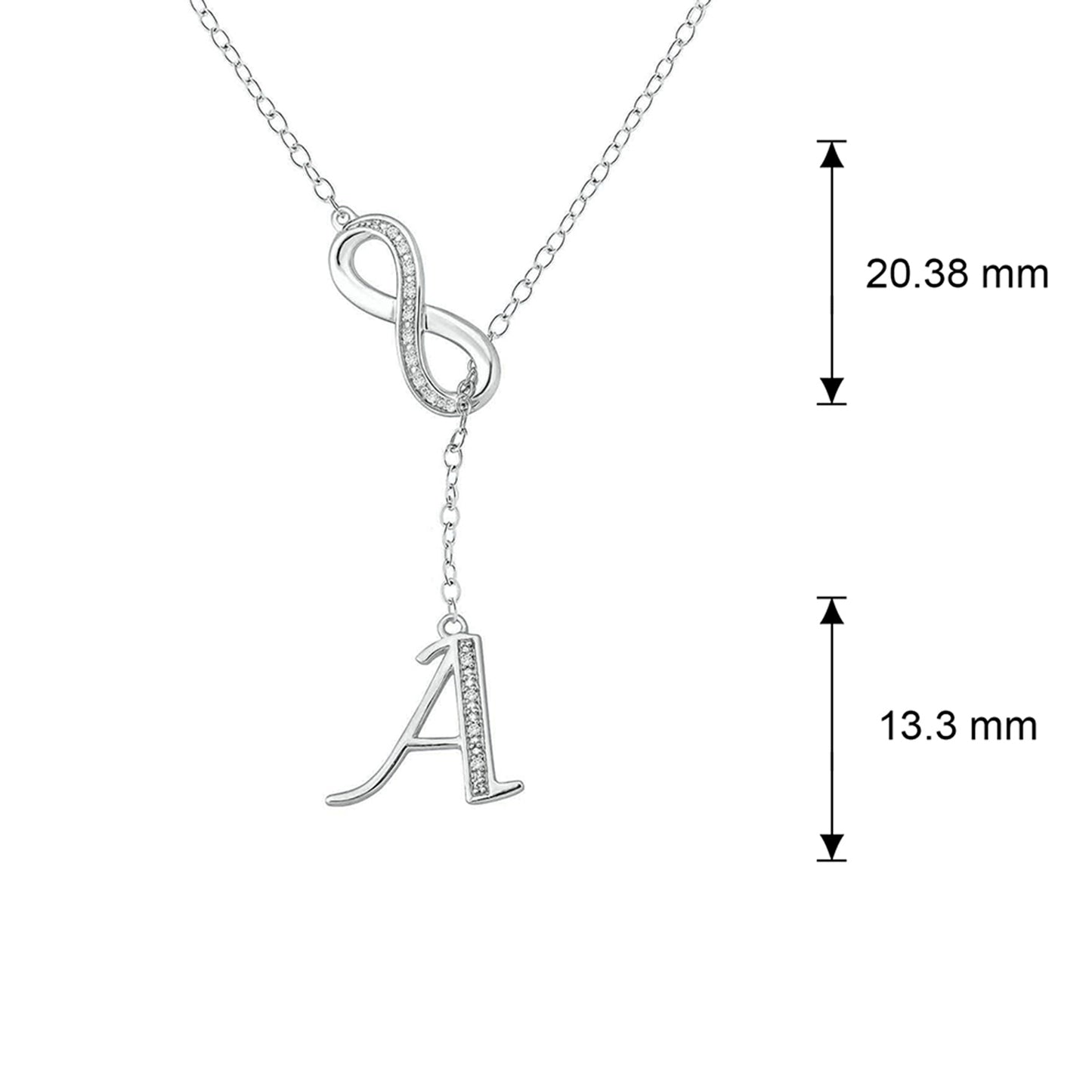 Infinity Initial Letter Pendants in 925 Sterling Silver
