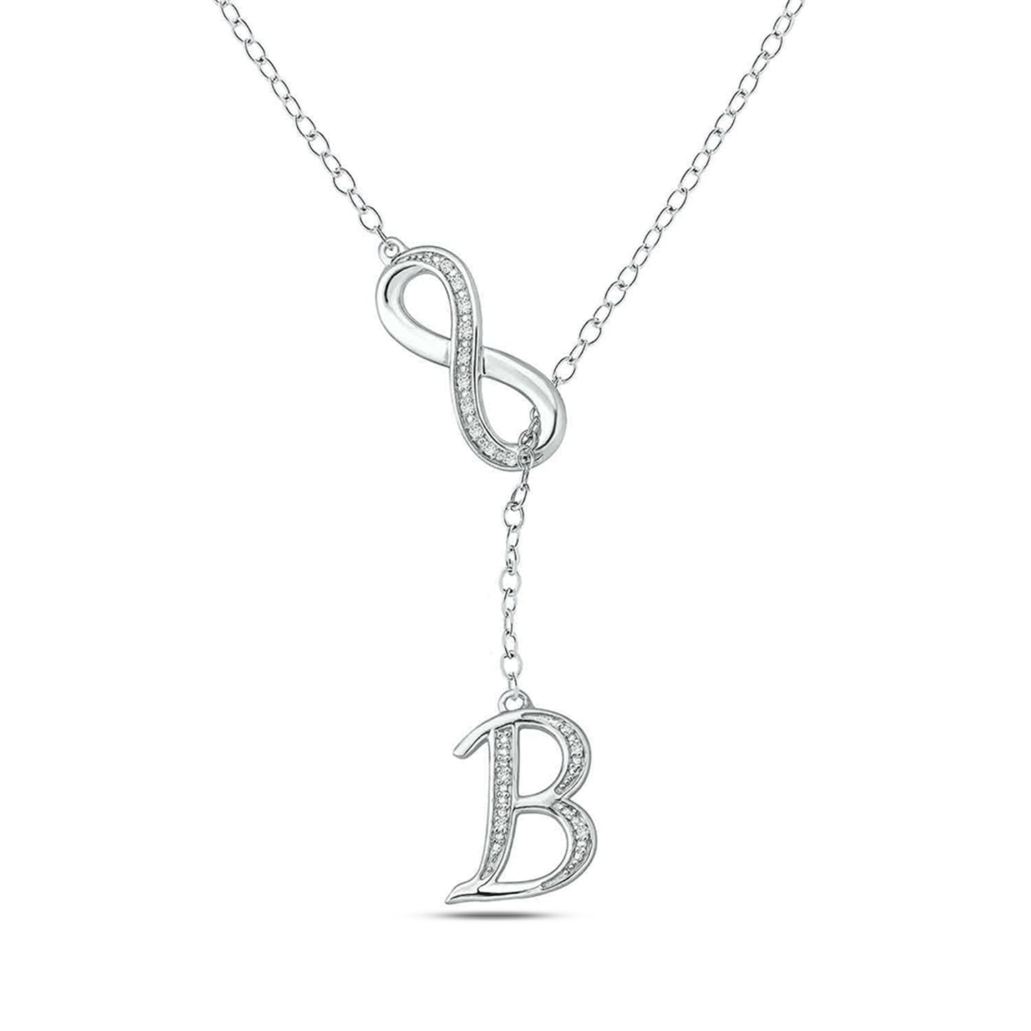 Infinity Initial Letter Pendants in 925 Sterling Silver