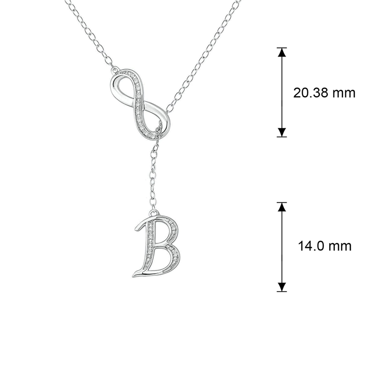 Infinity Initial Letter Pendants in 925 Sterling Silver
