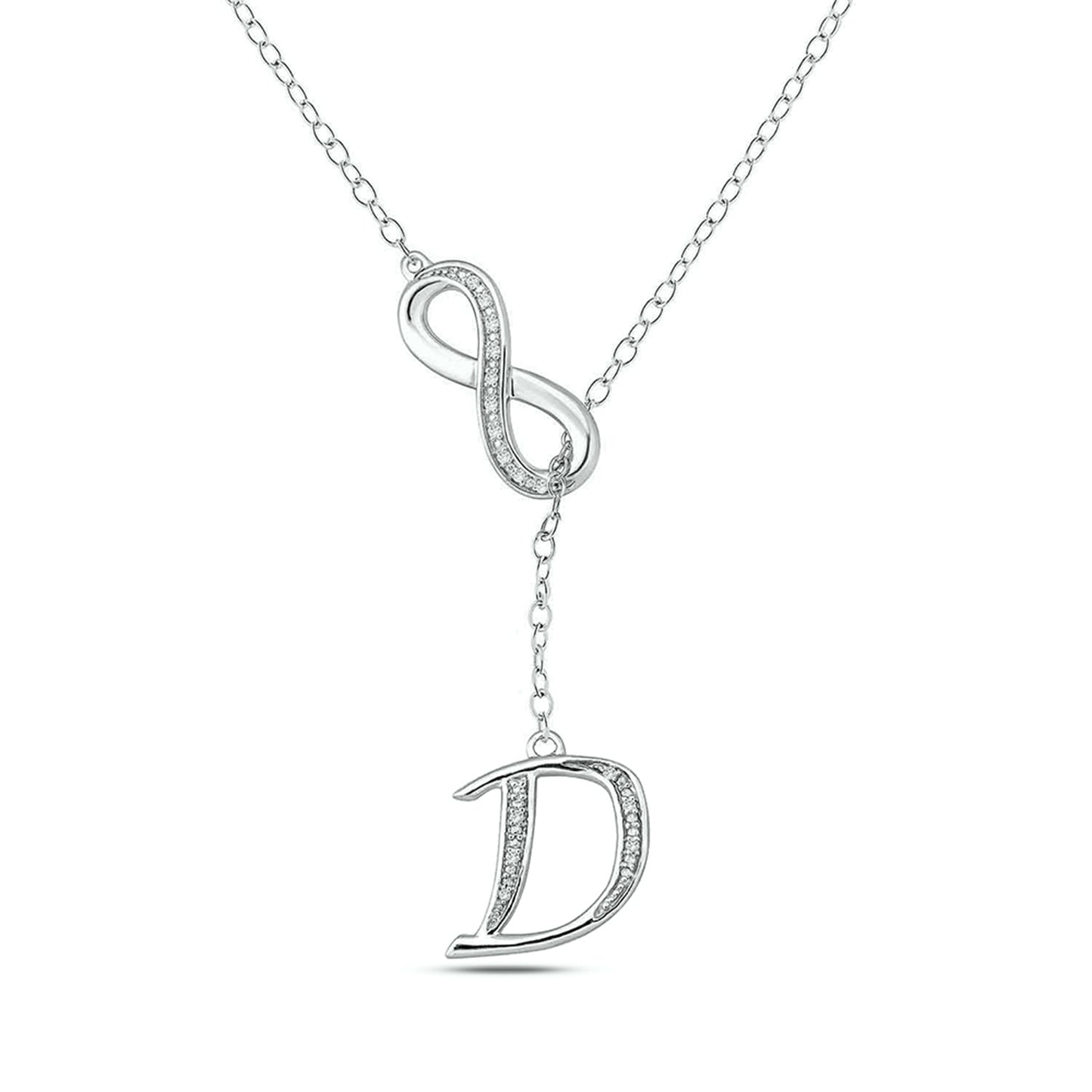 Infinity Initial Letter Pendants in 925 Sterling Silver