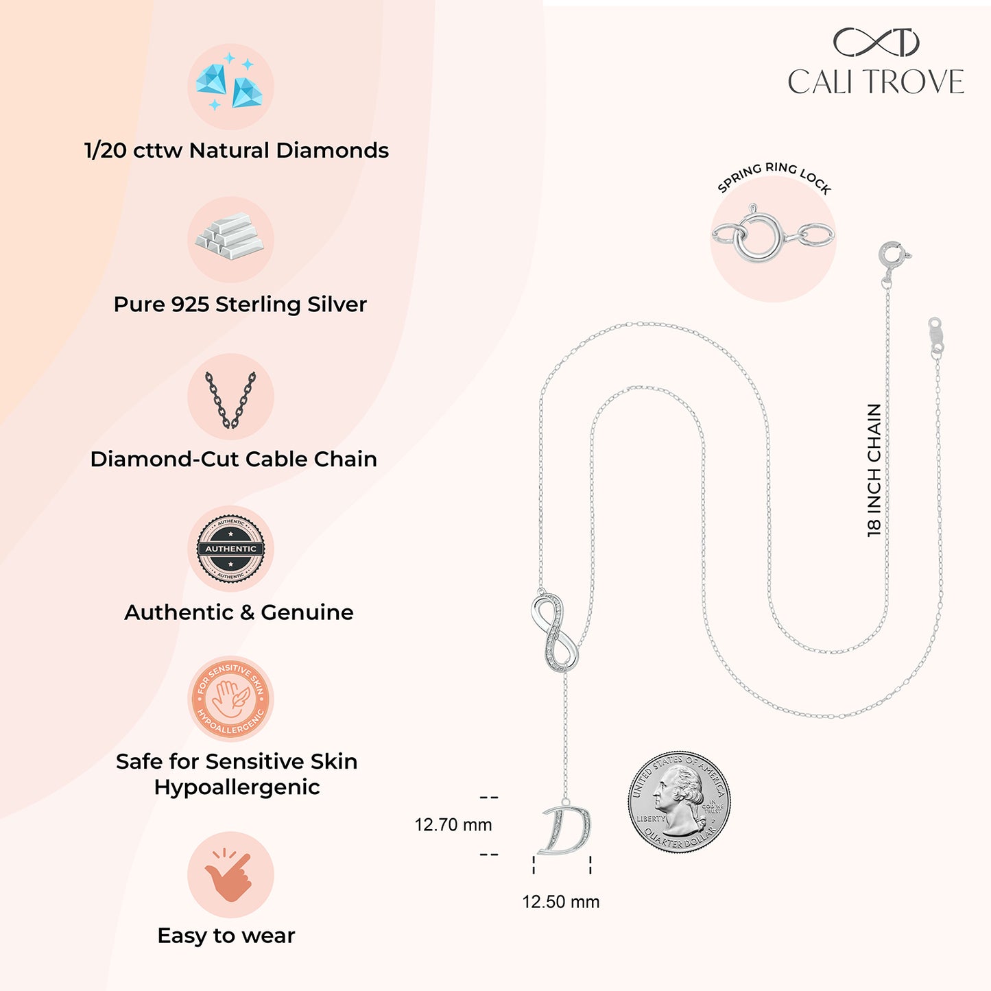 Initial Lariat Necklace - D