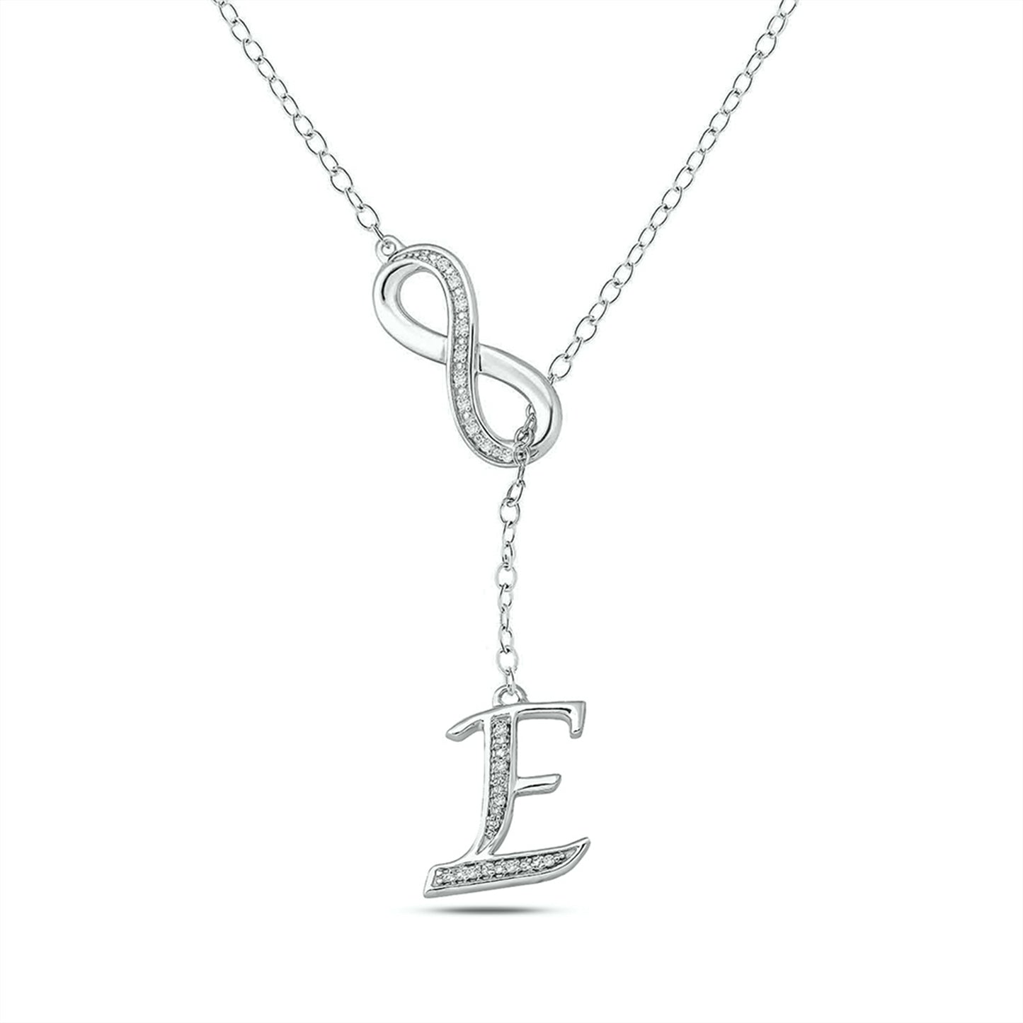 Infinity Initial Letter Pendants in 925 Sterling Silver