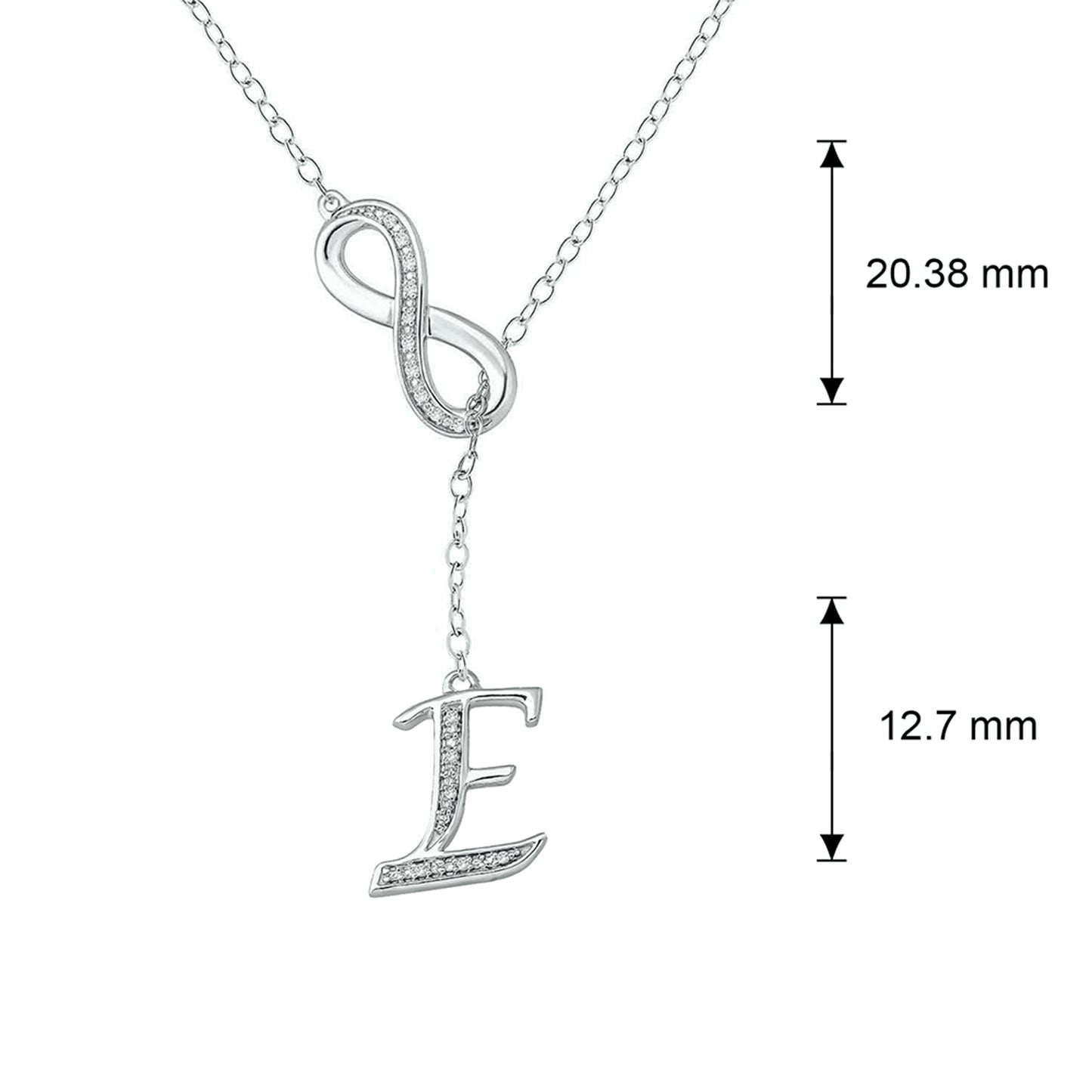 Infinity Initial Letter Pendants in 925 Sterling Silver