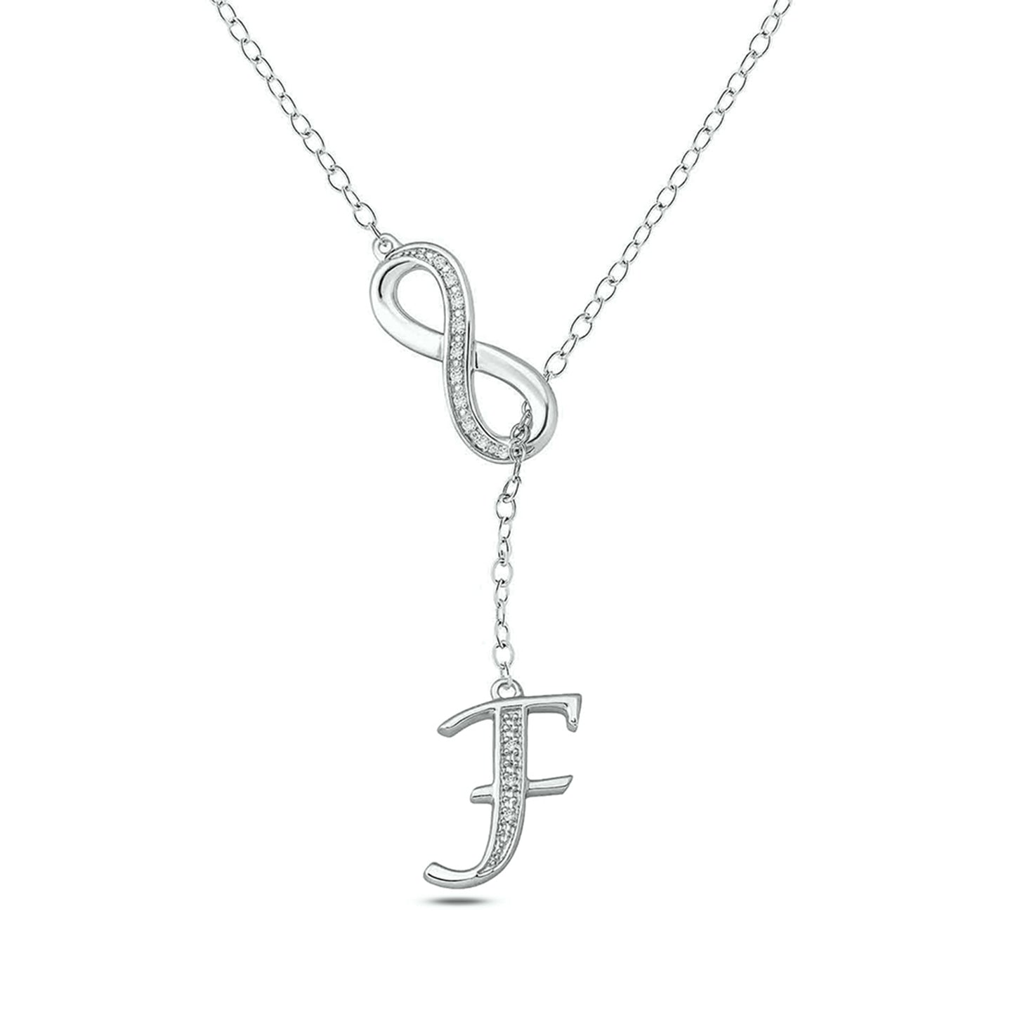 Infinity Initial Letter Pendants in 925 Sterling Silver
