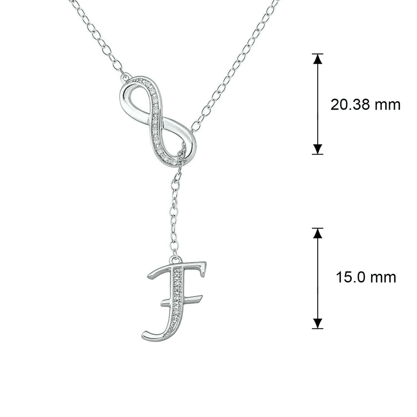 Infinity Initial Letter Pendants in 925 Sterling Silver