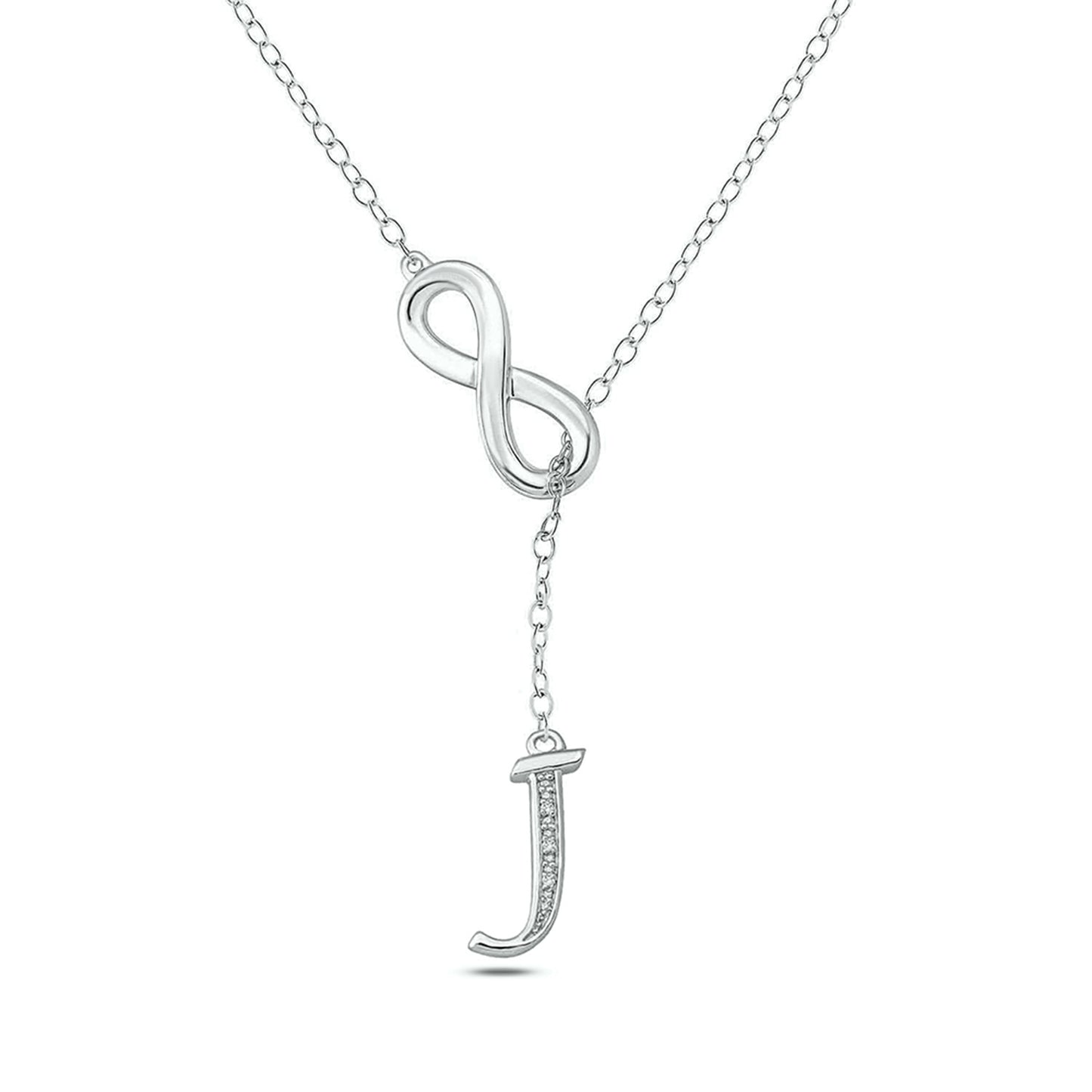 Infinity Initial Letter Pendants in 925 Sterling Silver