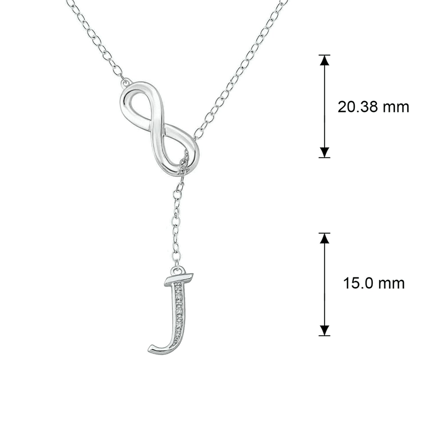 Infinity Initial Letter Pendants in 925 Sterling Silver