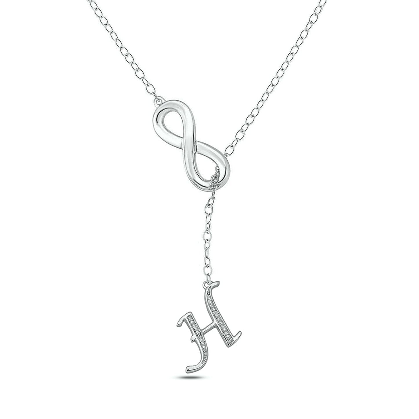Infinity Initial Letter Pendants in 925 Sterling Silver
