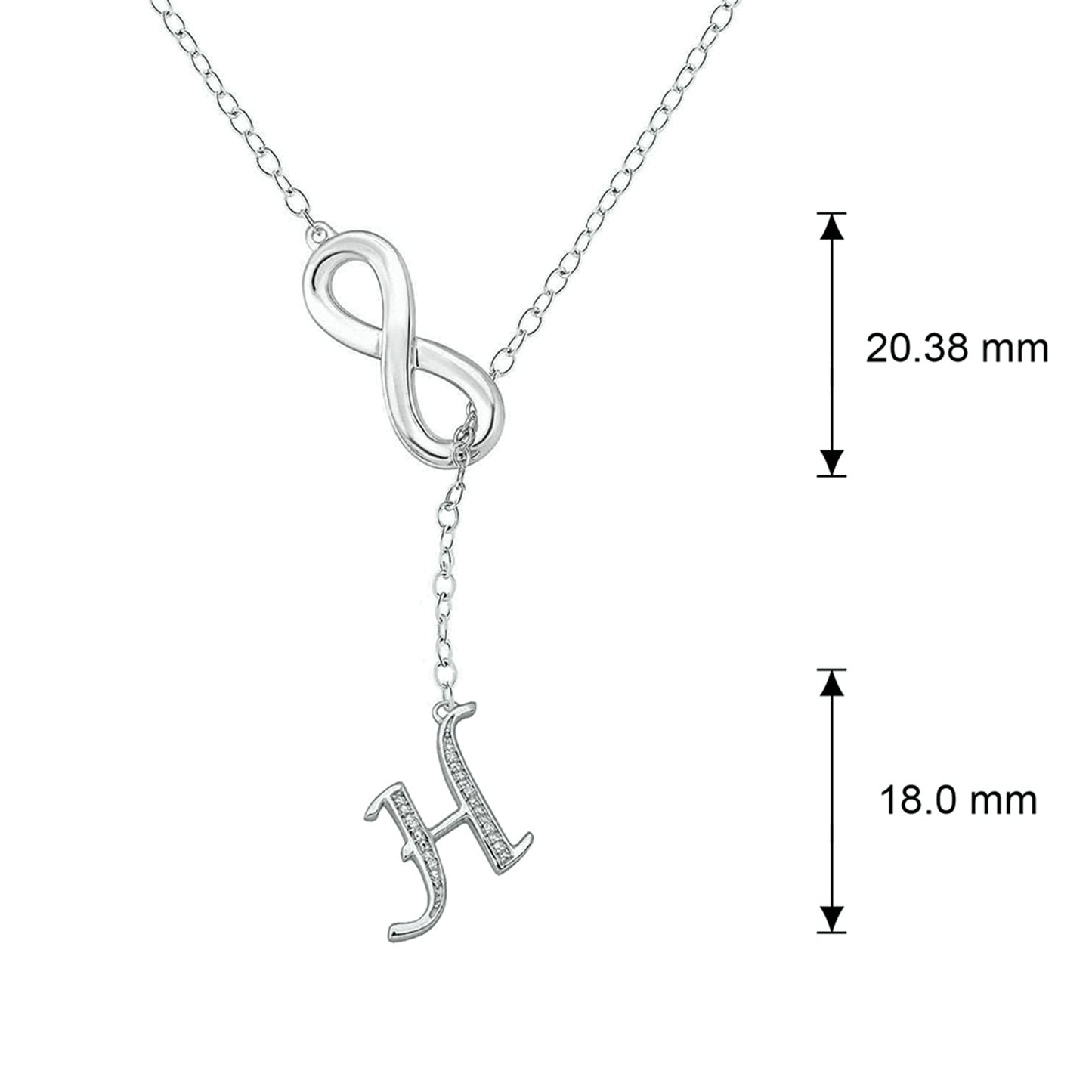Infinity Initial Letter Pendants in 925 Sterling Silver