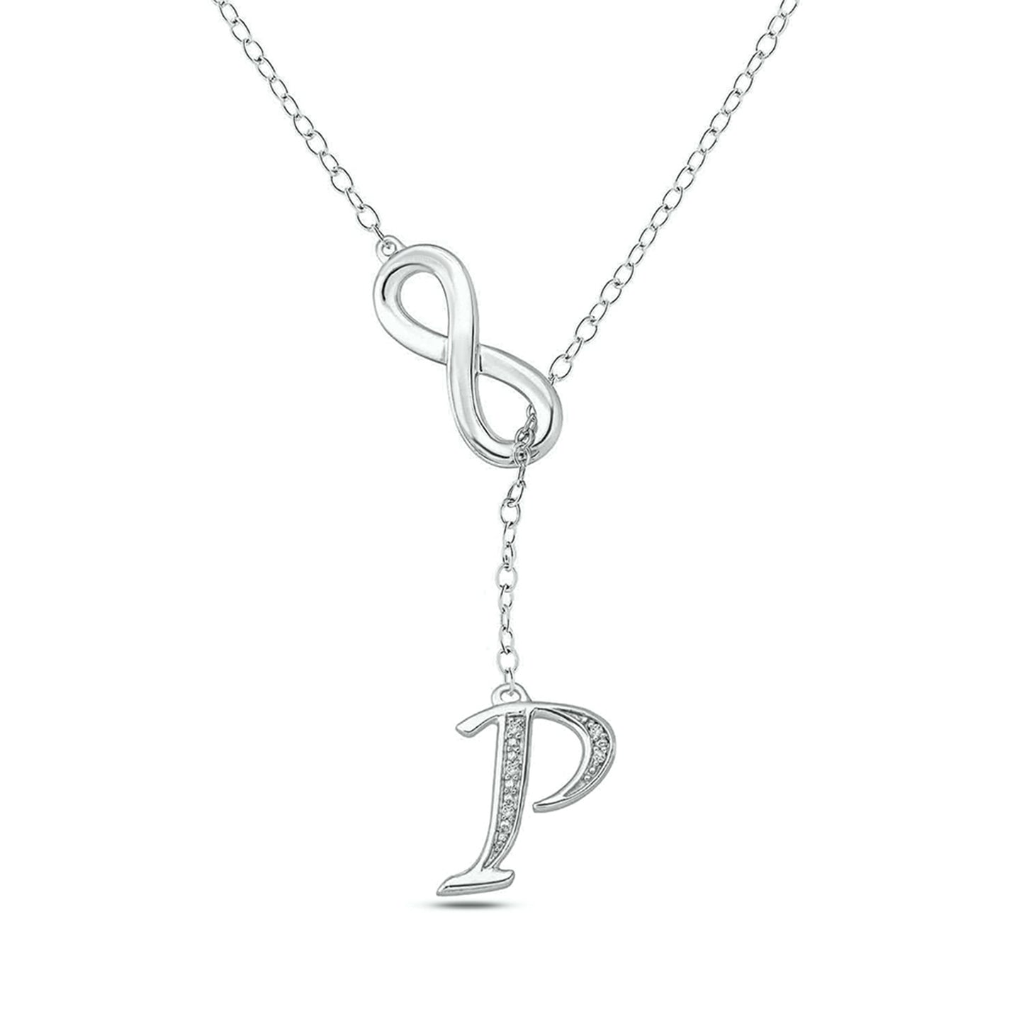 Infinity Initial Letter Pendants in 925 Sterling Silver