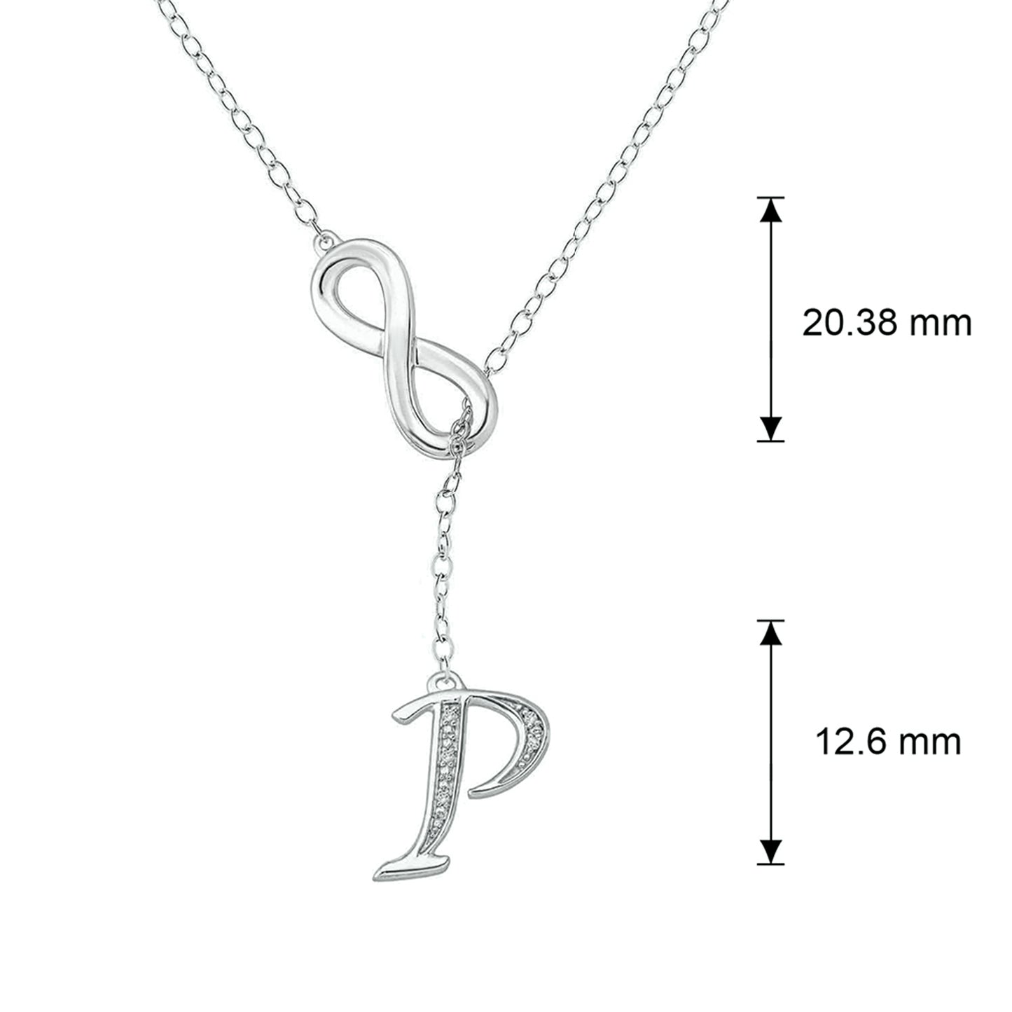 Infinity Initial Letter Pendants in 925 Sterling Silver