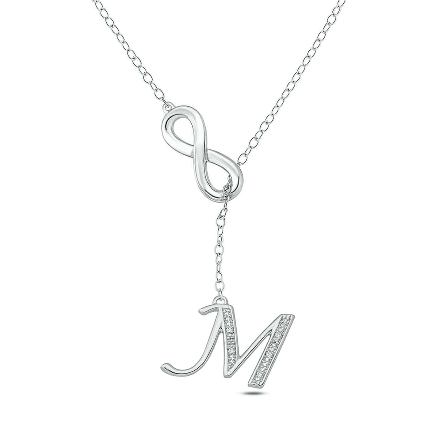 Infinity Initial Letter Pendants in 925 Sterling Silver
