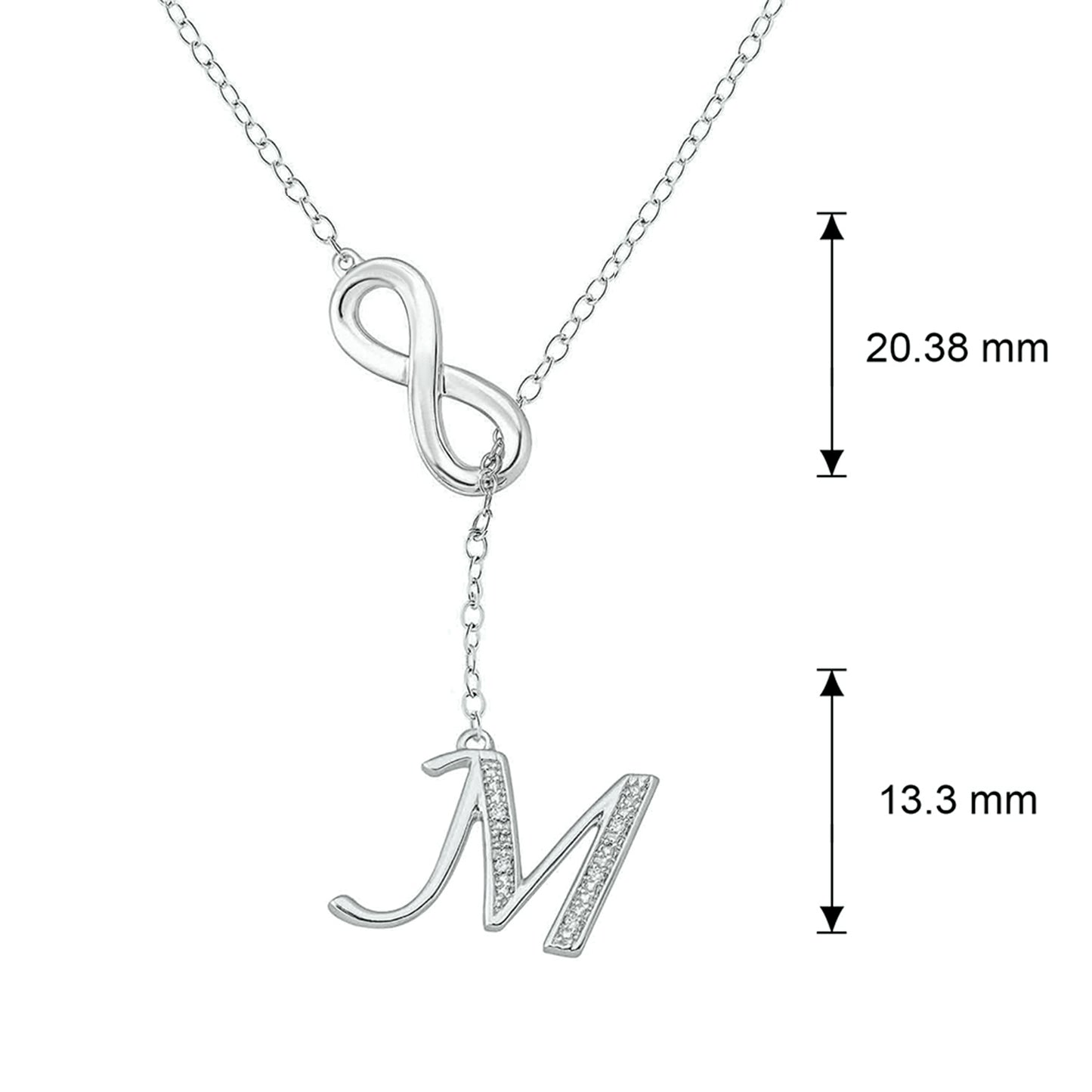 Infinity Initial Letter Pendants in 925 Sterling Silver