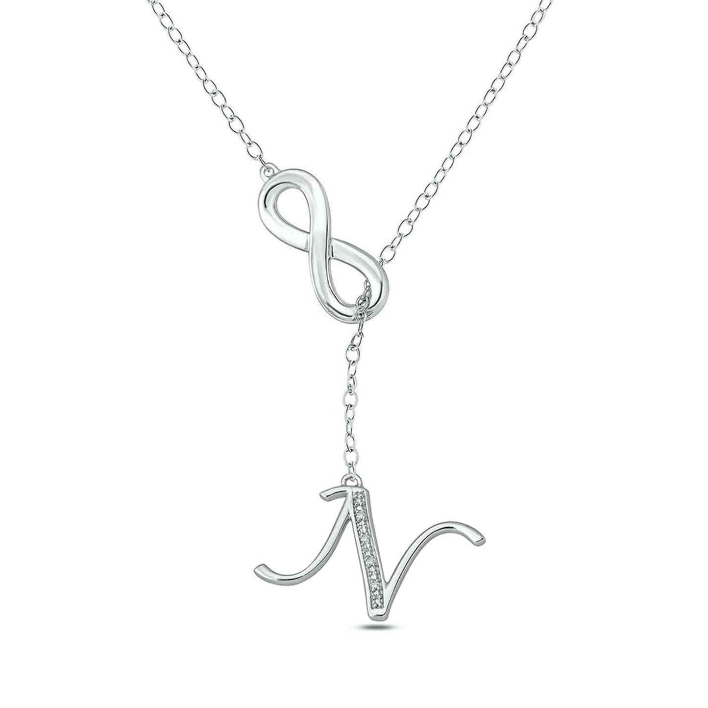 Infinity Initial Letter Pendants in 925 Sterling Silver