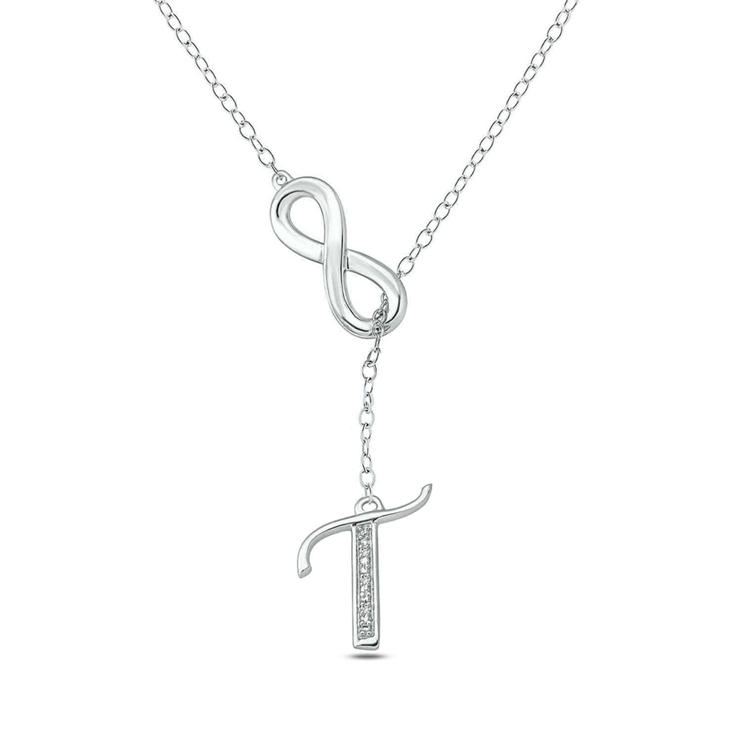 Infinity Initial Letter Pendants in 925 Sterling Silver