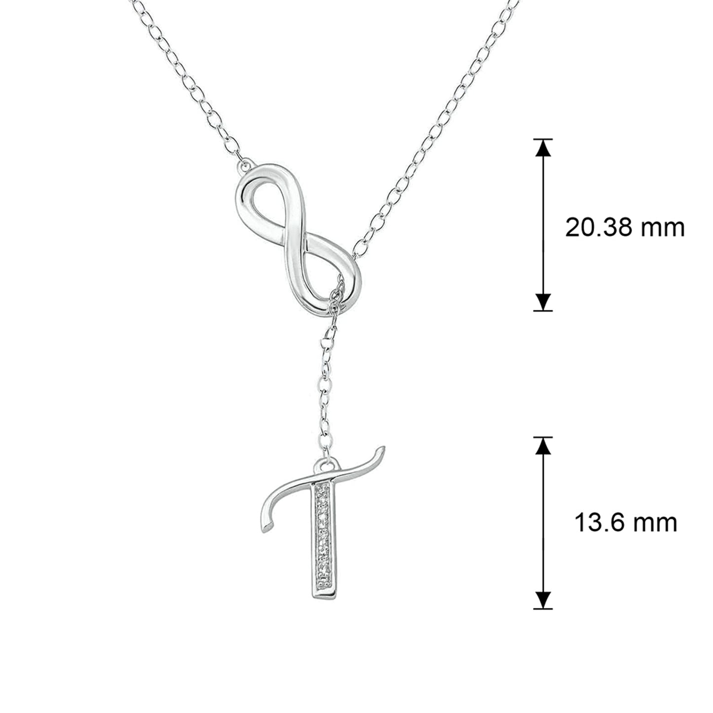 Infinity Initial Letter Pendants in 925 Sterling Silver