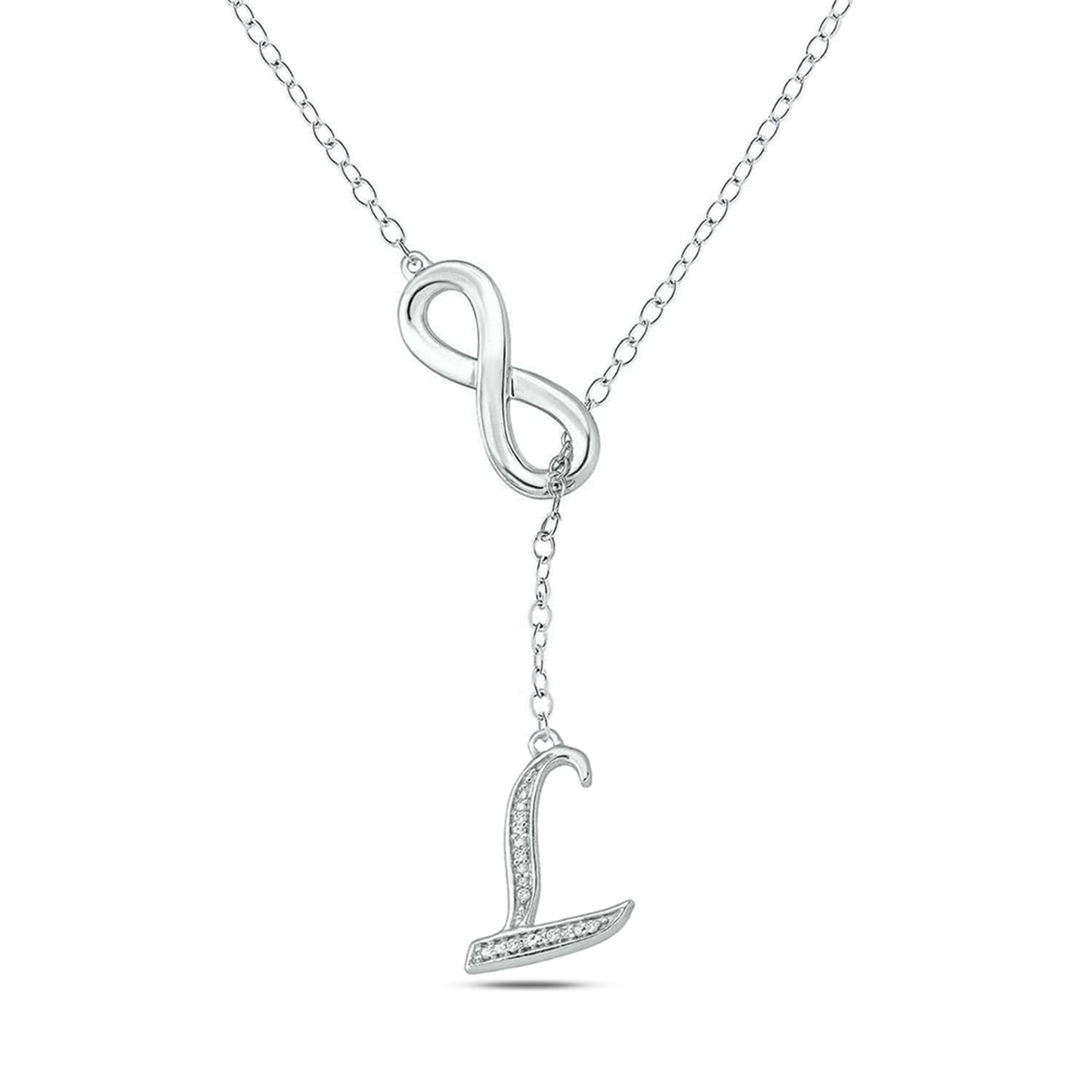 Infinity Initial Letter Pendants in 925 Sterling Silver