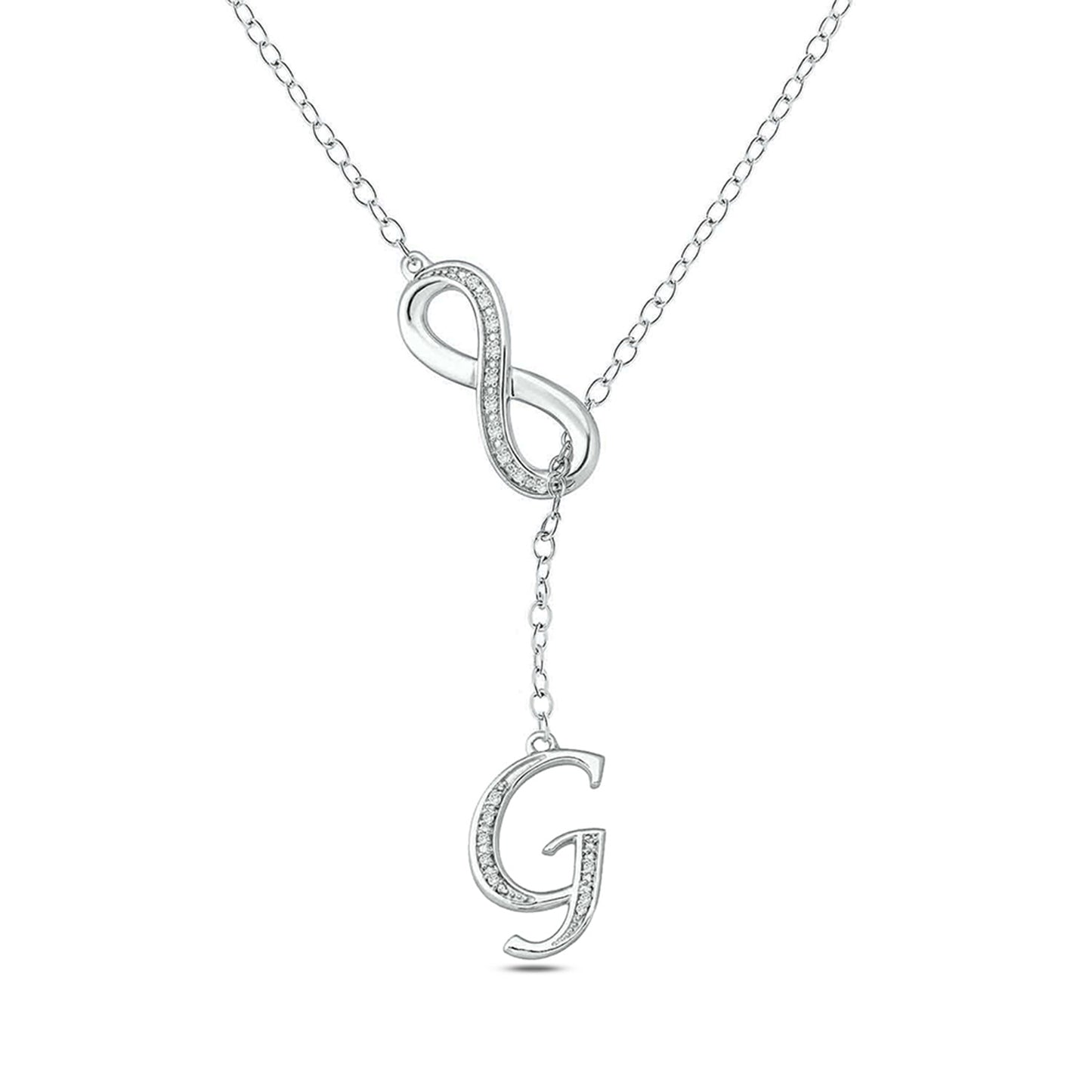 Infinity Initial Letter Pendants in 925 Sterling Silver