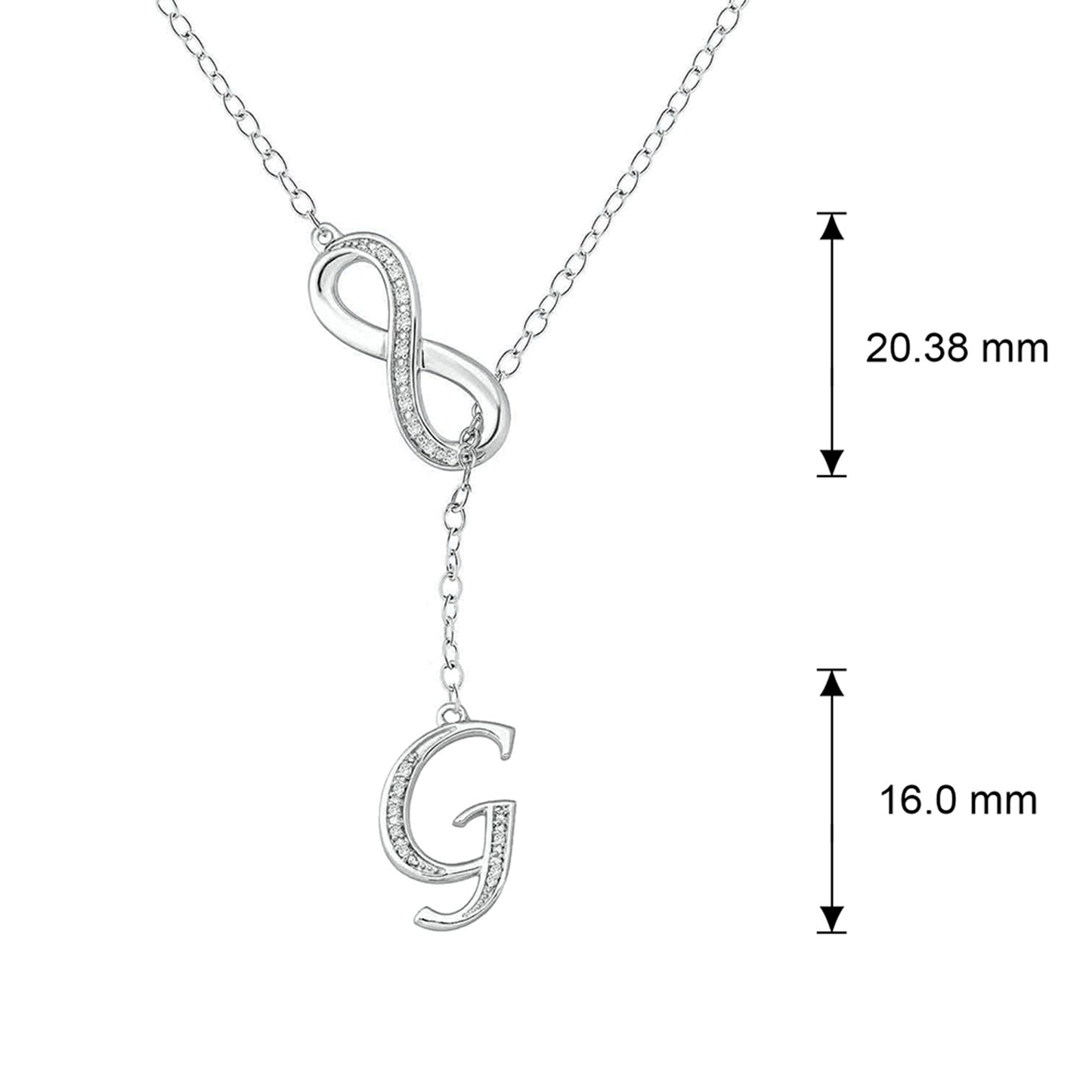 Infinity Initial Letter Pendants in 925 Sterling Silver