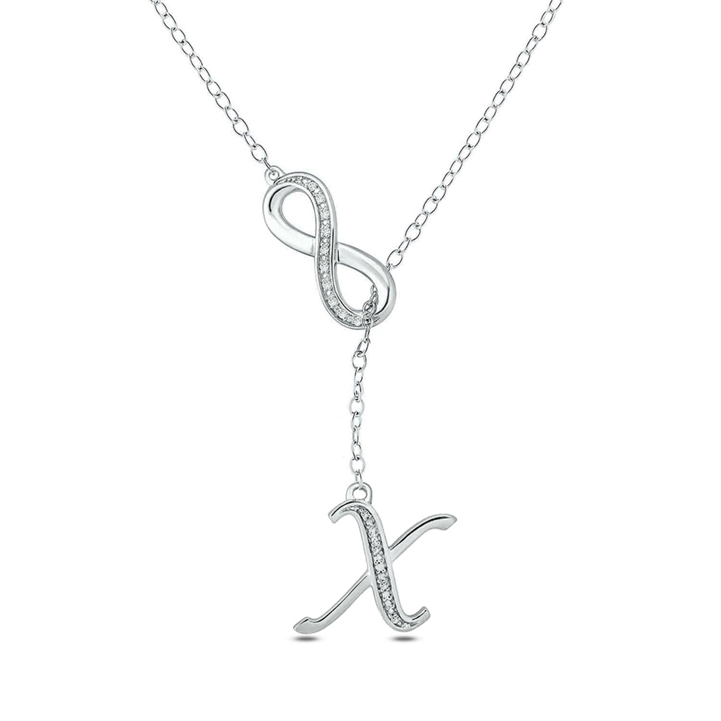 Infinity Initial Letter Pendants in 925 Sterling Silver