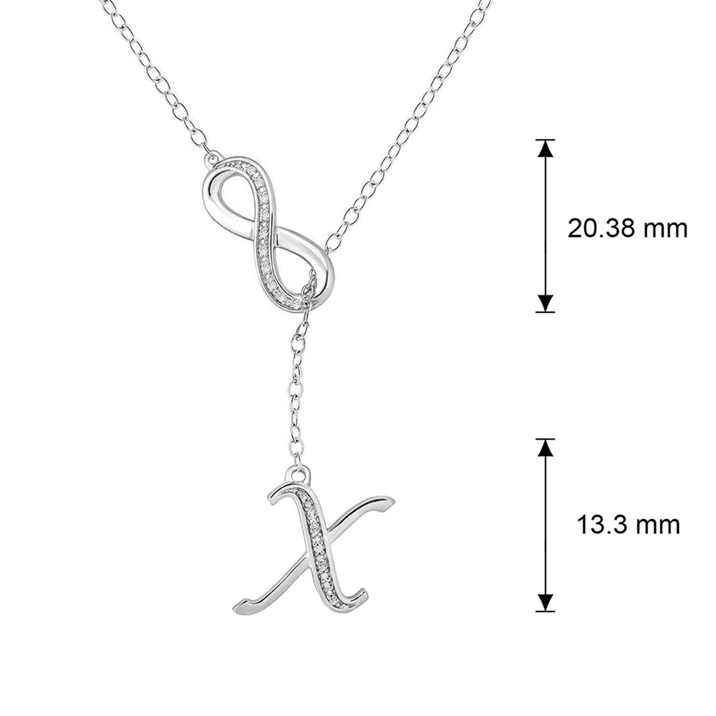 Infinity Initial Letter Pendants in 925 Sterling Silver