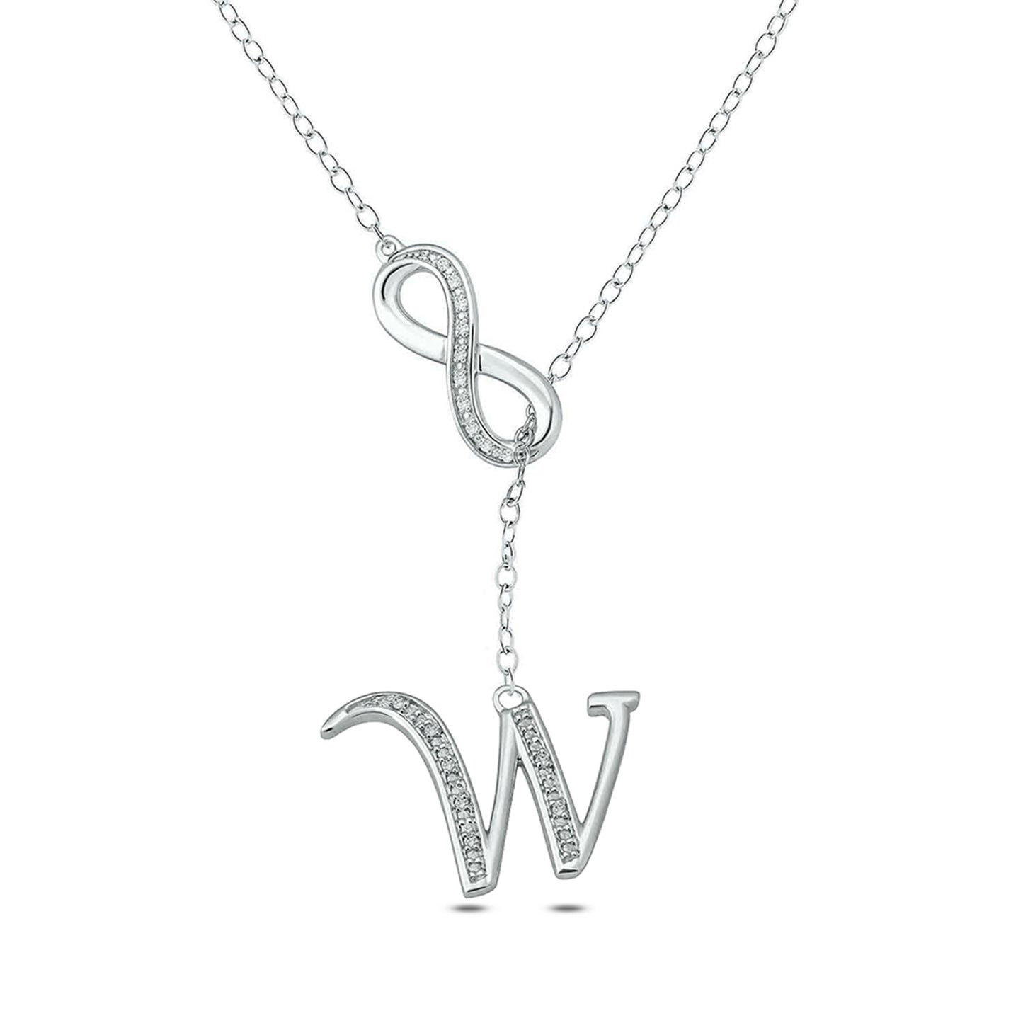 Infinity Initial Letter Pendants in 925 Sterling Silver