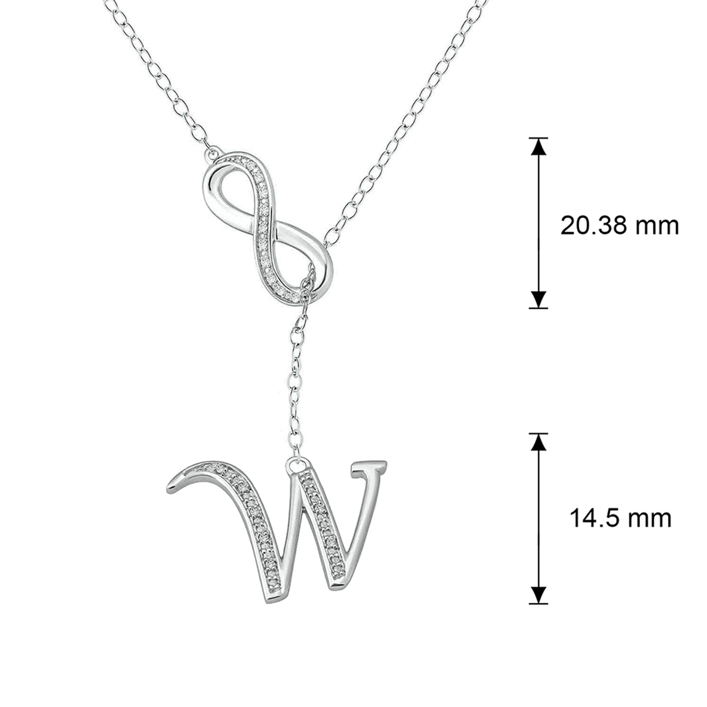 Infinity Initial Letter Pendants in 925 Sterling Silver