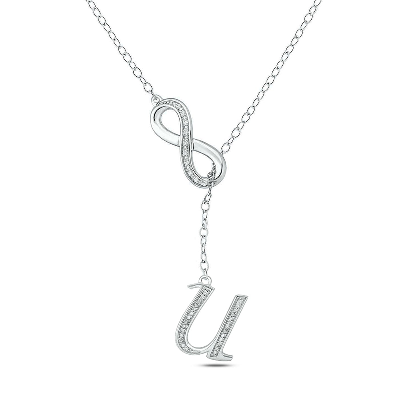 Infinity Initial Letter Pendants in 925 Sterling Silver