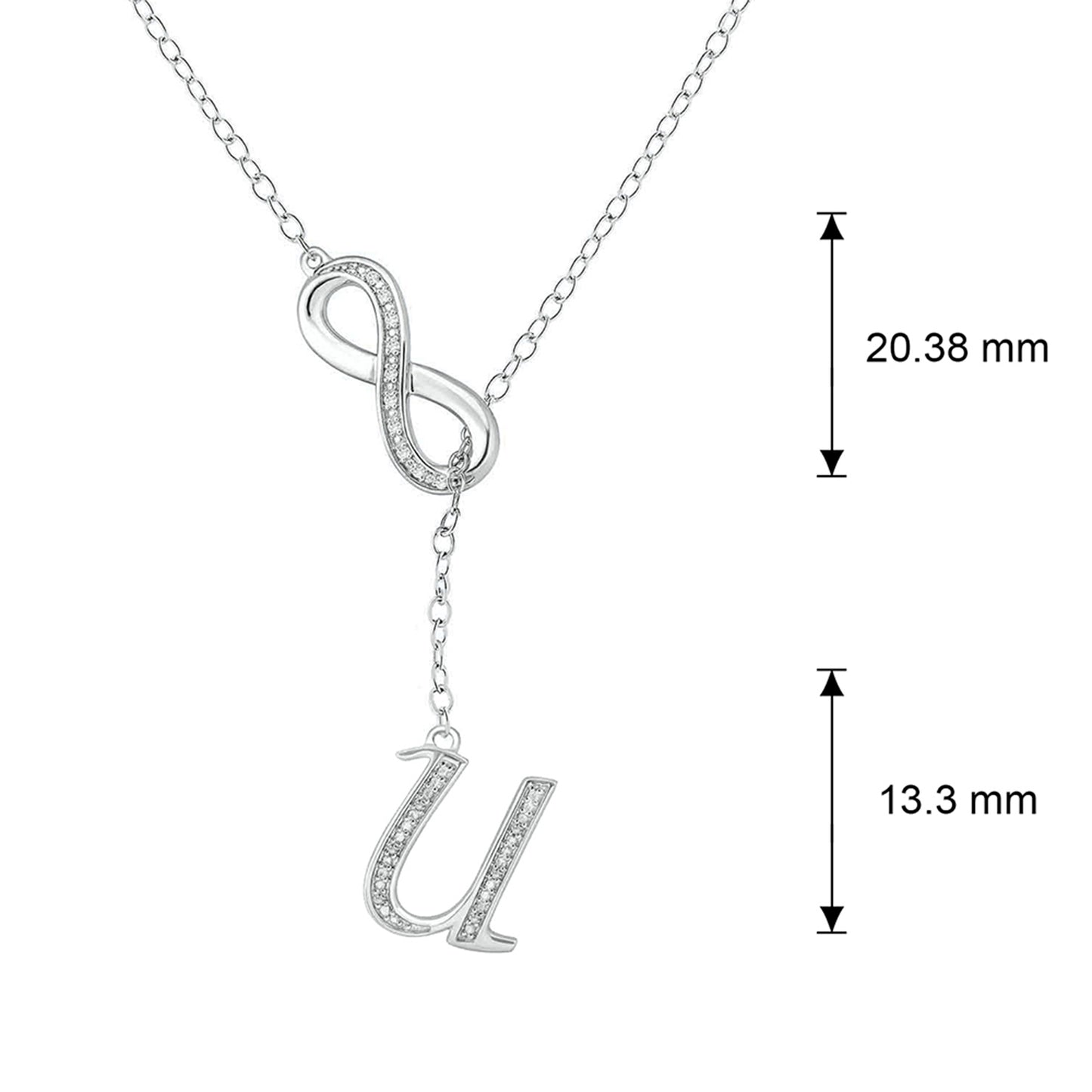 Infinity Initial Letter Pendants in 925 Sterling Silver