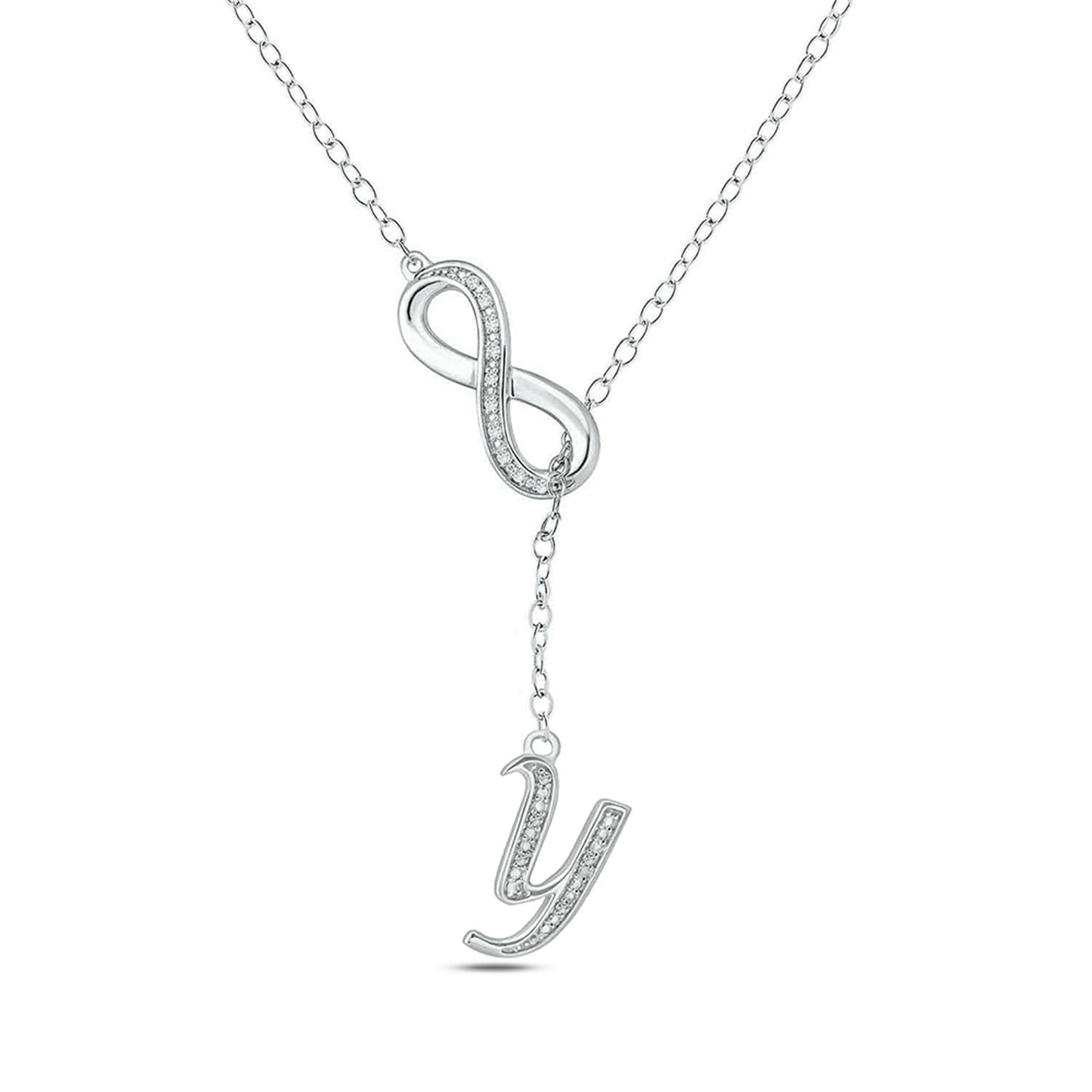 Infinity Initial Letter Pendants in 925 Sterling Silver