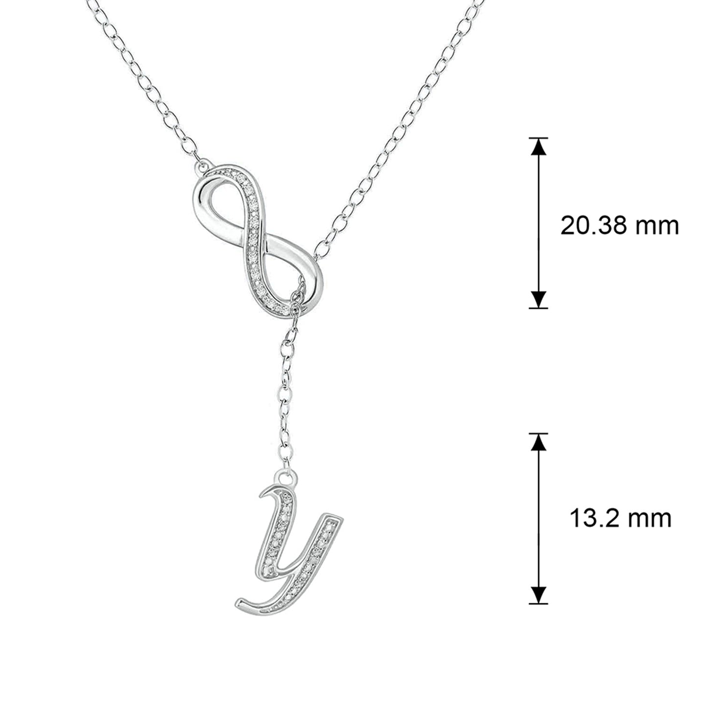 Infinity Initial Letter Pendants in 925 Sterling Silver