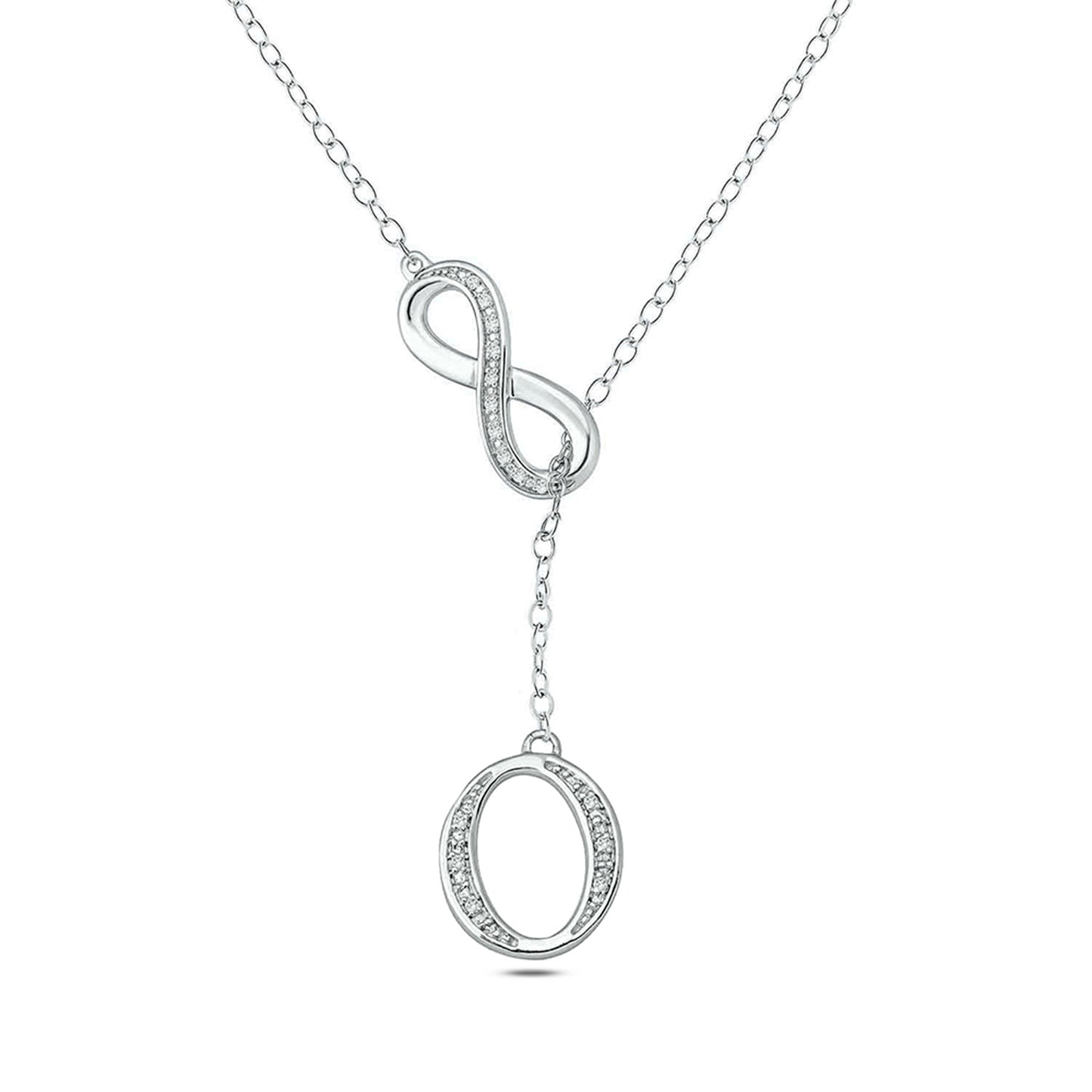 Infinity Initial Letter Pendants in 925 Sterling Silver